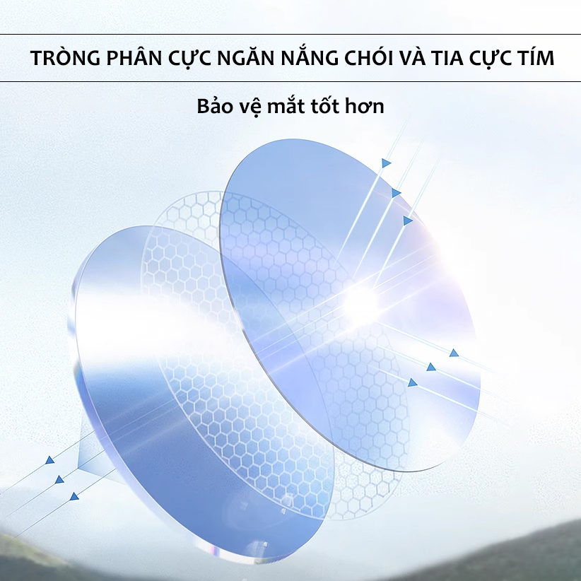 Mô tả Kính Râm Nam Nữ AORON Tròng Phân Cực Chống Tia UV Dáng Chữ Nhật Trendy Gọng TR90 Chống Gãy, Thiết Kế Cá Tính AK231 - 9