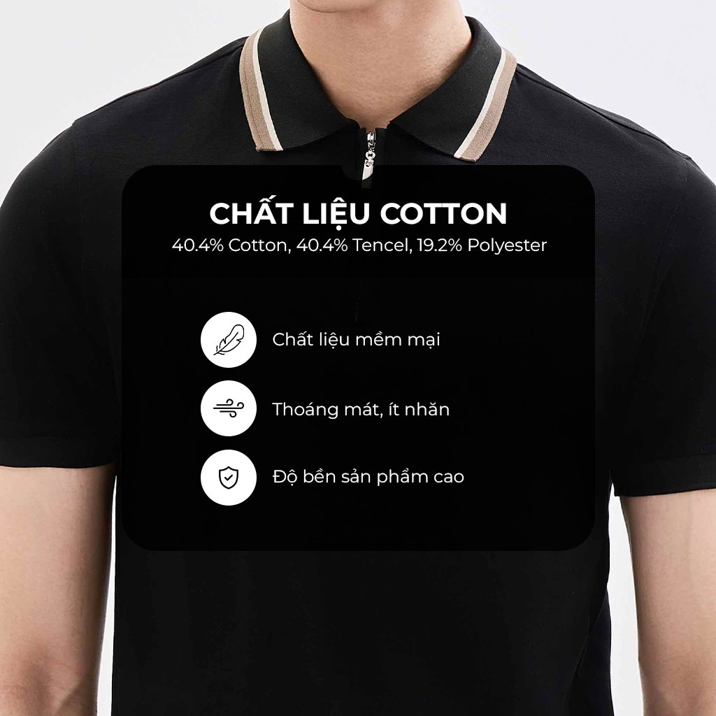 Mô tả Áo Polo Nam KRIK Form Fitted Khóa Kéo Phong Cách Năng Động Chất Liệu Mềm Mại Thoáng Mát PL2178 - 1