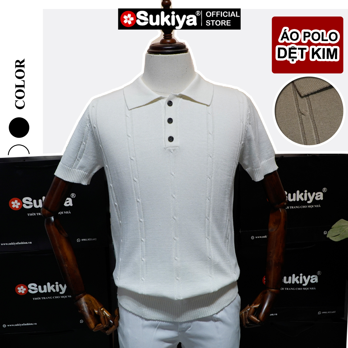 Mô tả Áo Polo Nam SUKIYA Dệt Len Cao Cấp _ Polo Dệt Kim Họa tiết Thừng AL100 - 2