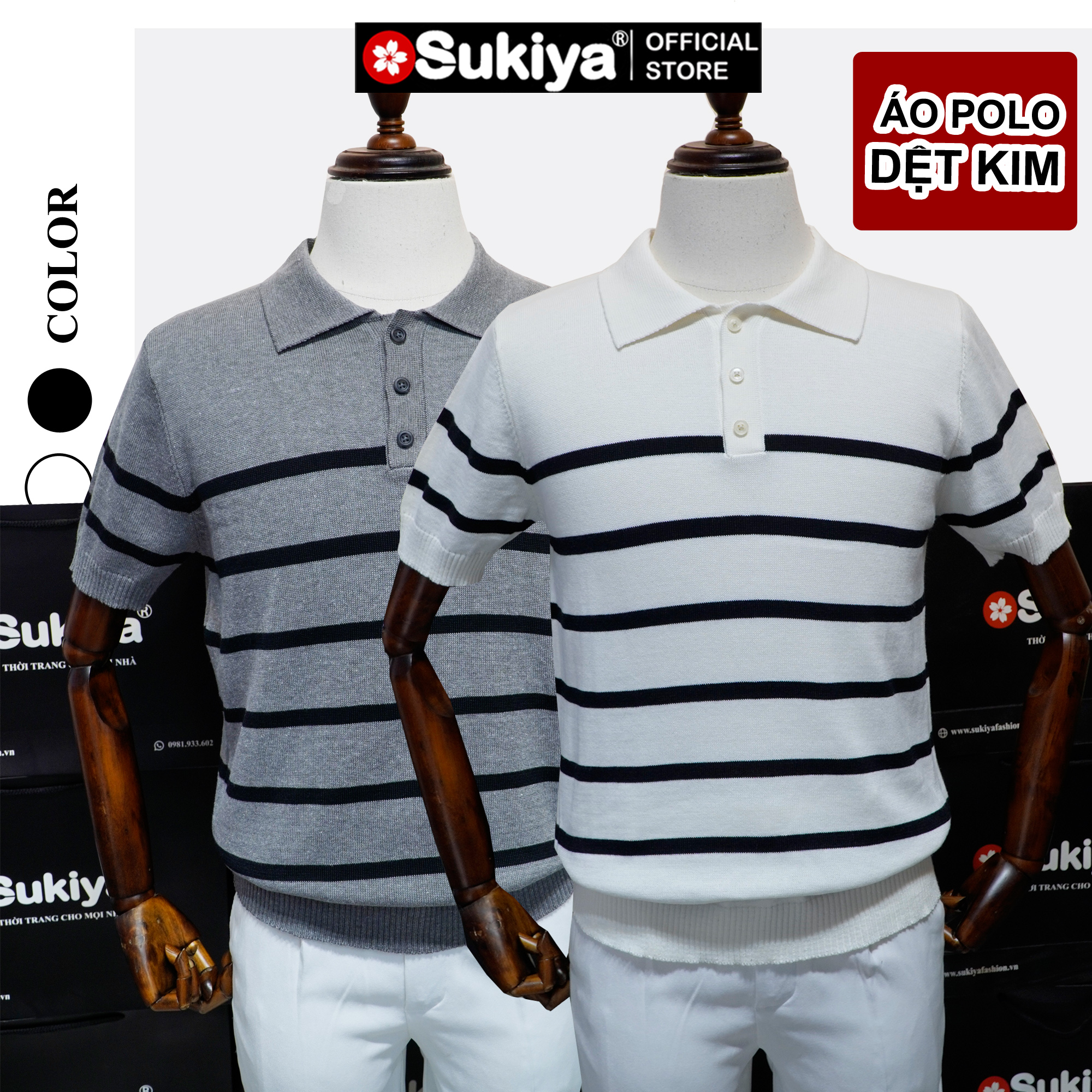 Mô tả Áo Polo Len Dệt Kim Nam SUKIYA Premium Kẻ Len Mát Cotton Thấm Mồ Hôi mùa Hè AL74 - 2
