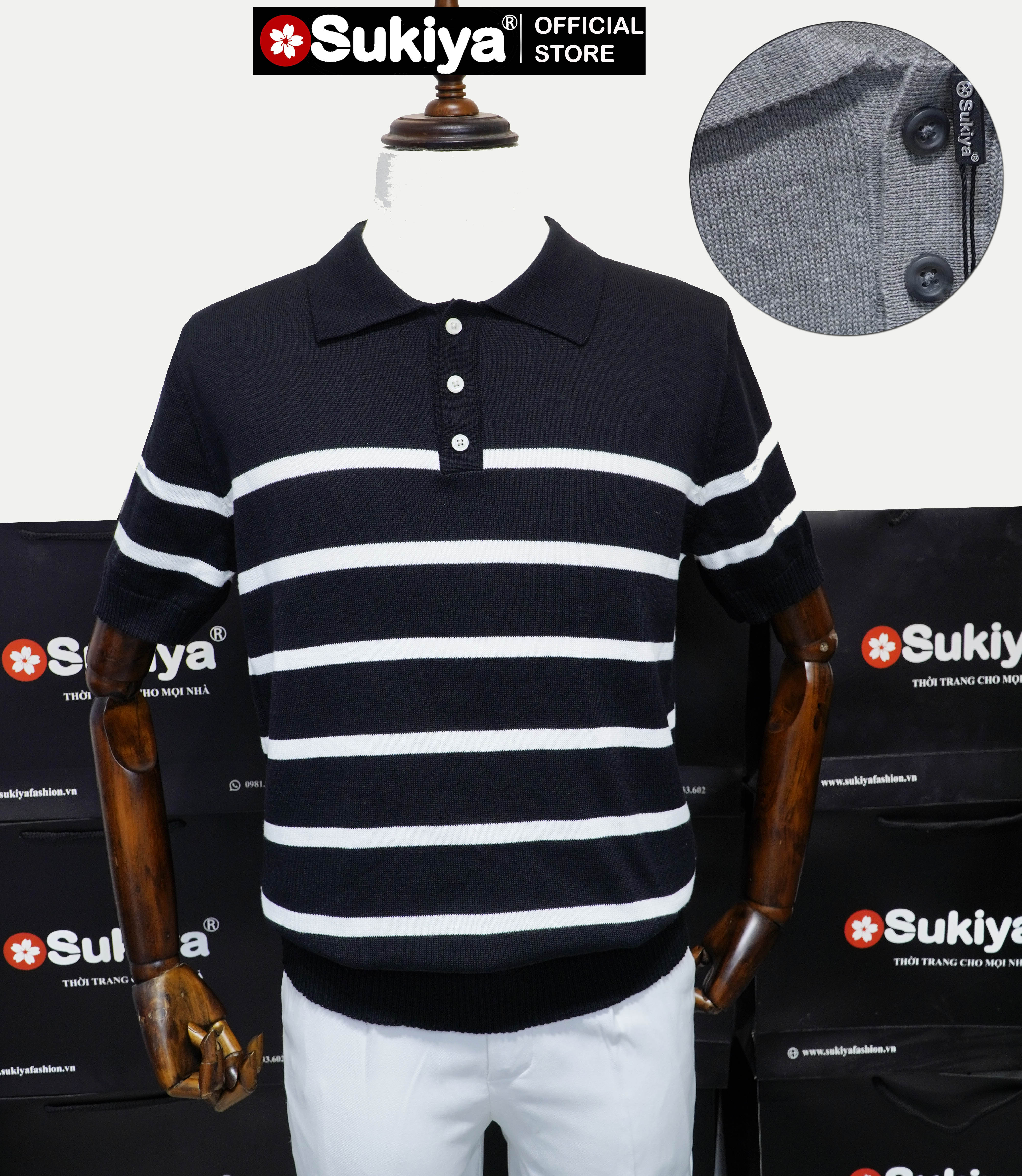 Mô tả Áo Polo Dệt Kim Nam Basic SUKIYA Cao Cấp Kiểu Dáng Sang Trọng Lịch Sự AL74 - 2