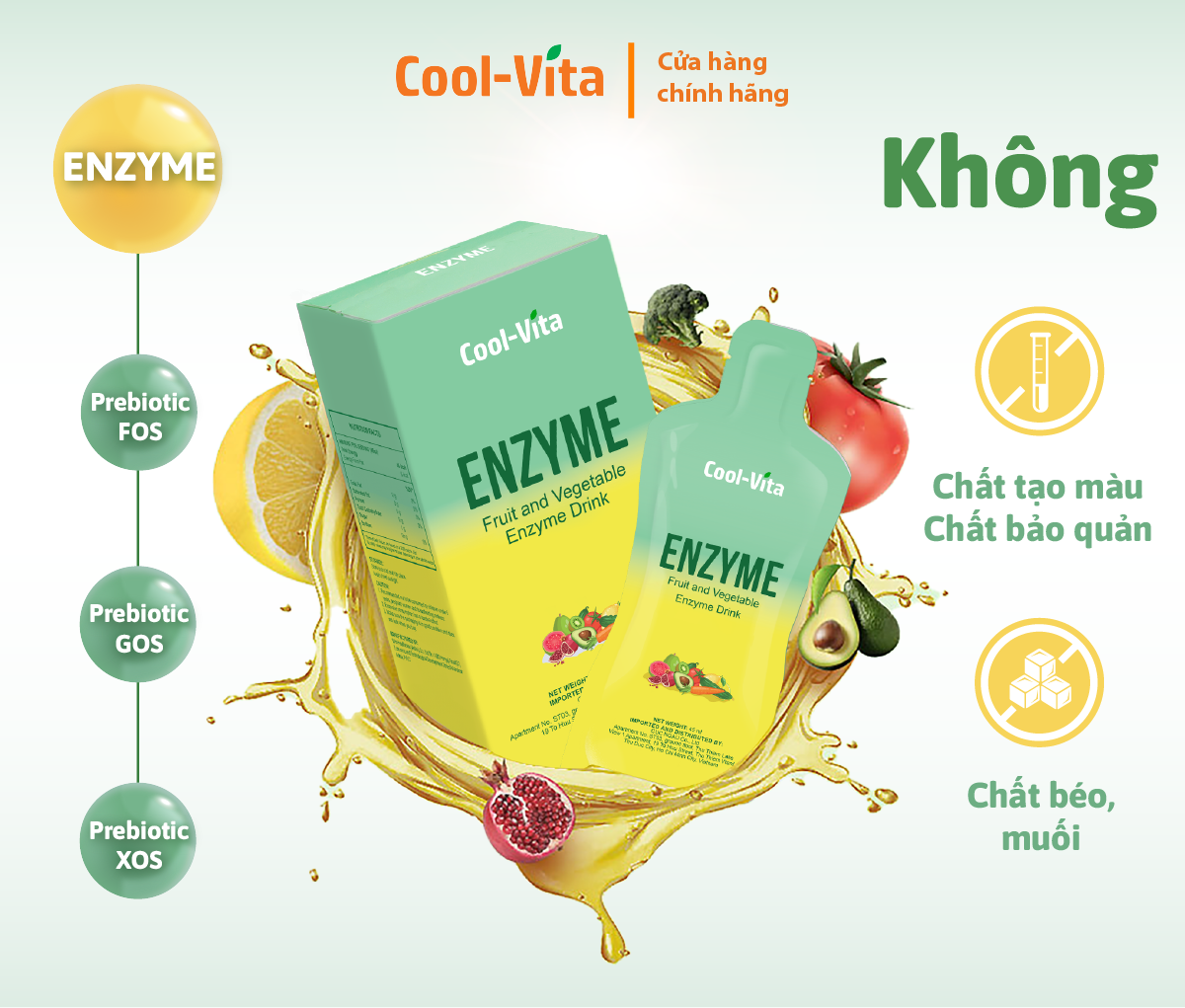 Nước uống Enzyme Coolvita chiết xuất trái cây rau củ