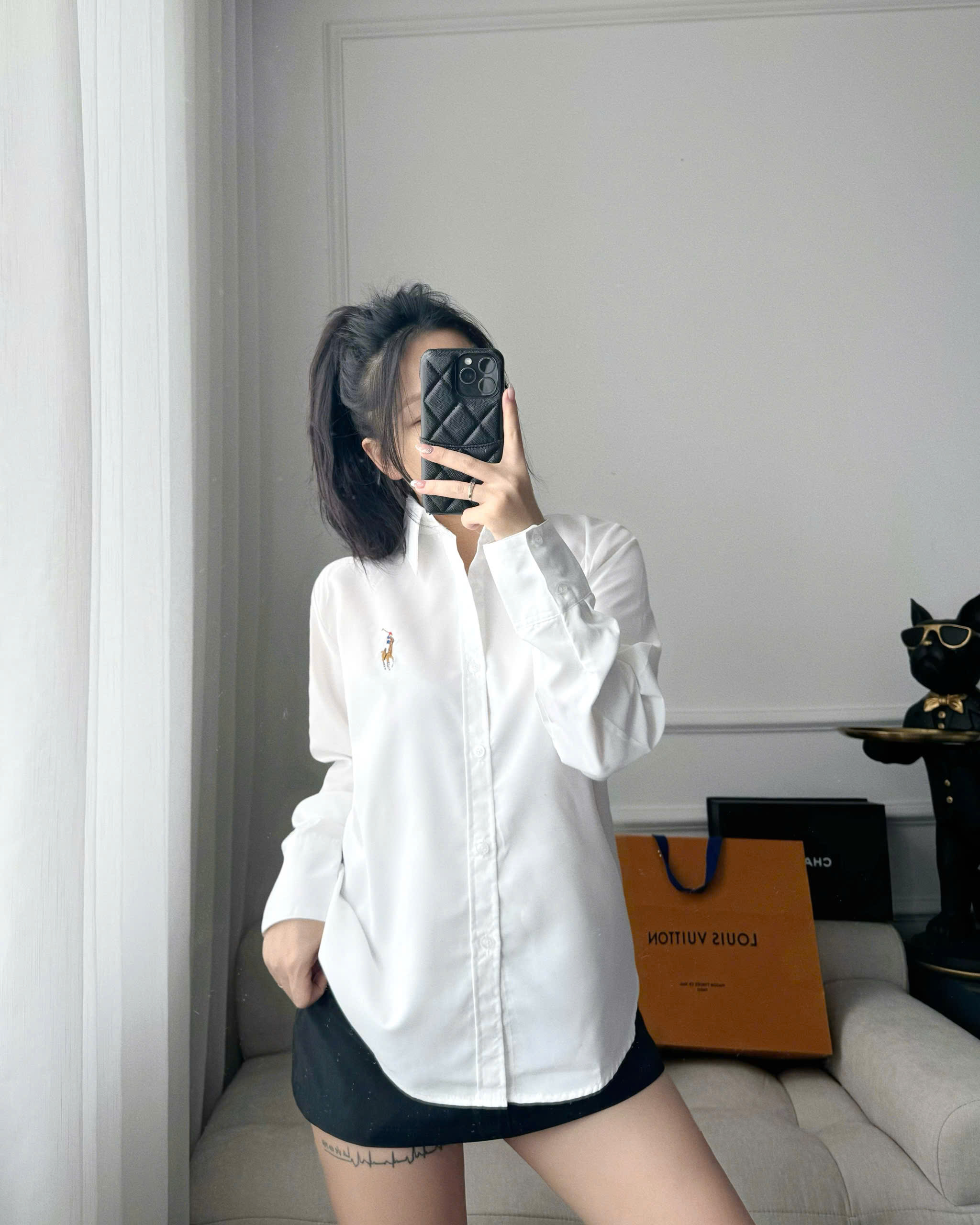 Mô tả Áo sơ mi công sở nút trước kẻ sọc tay dài thanh lịch thời trang Callene (L2625-L2626) - 1