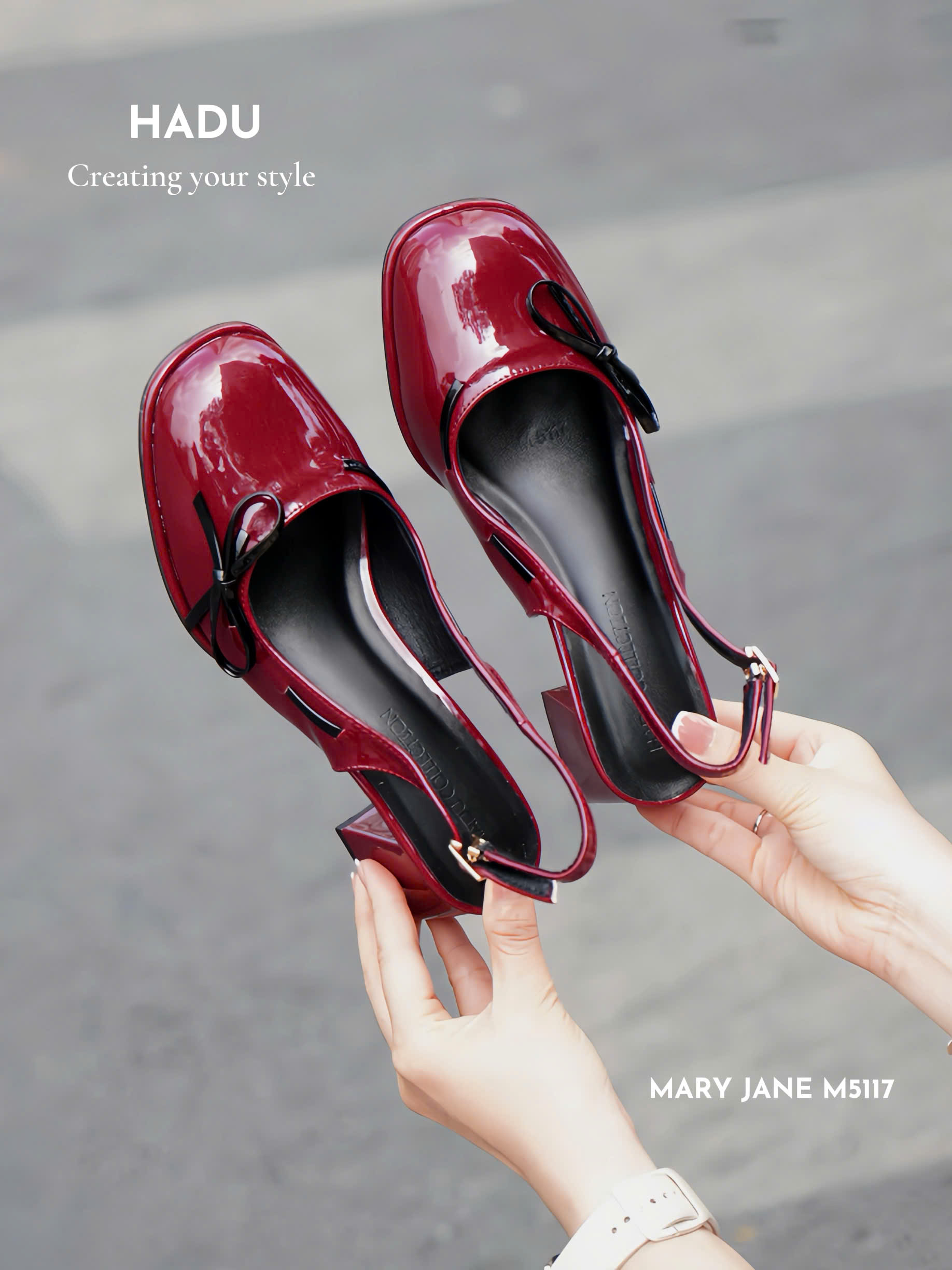 Giày Cao Gót MARY JANE AUBREY 5P HADU M5117 Đen
