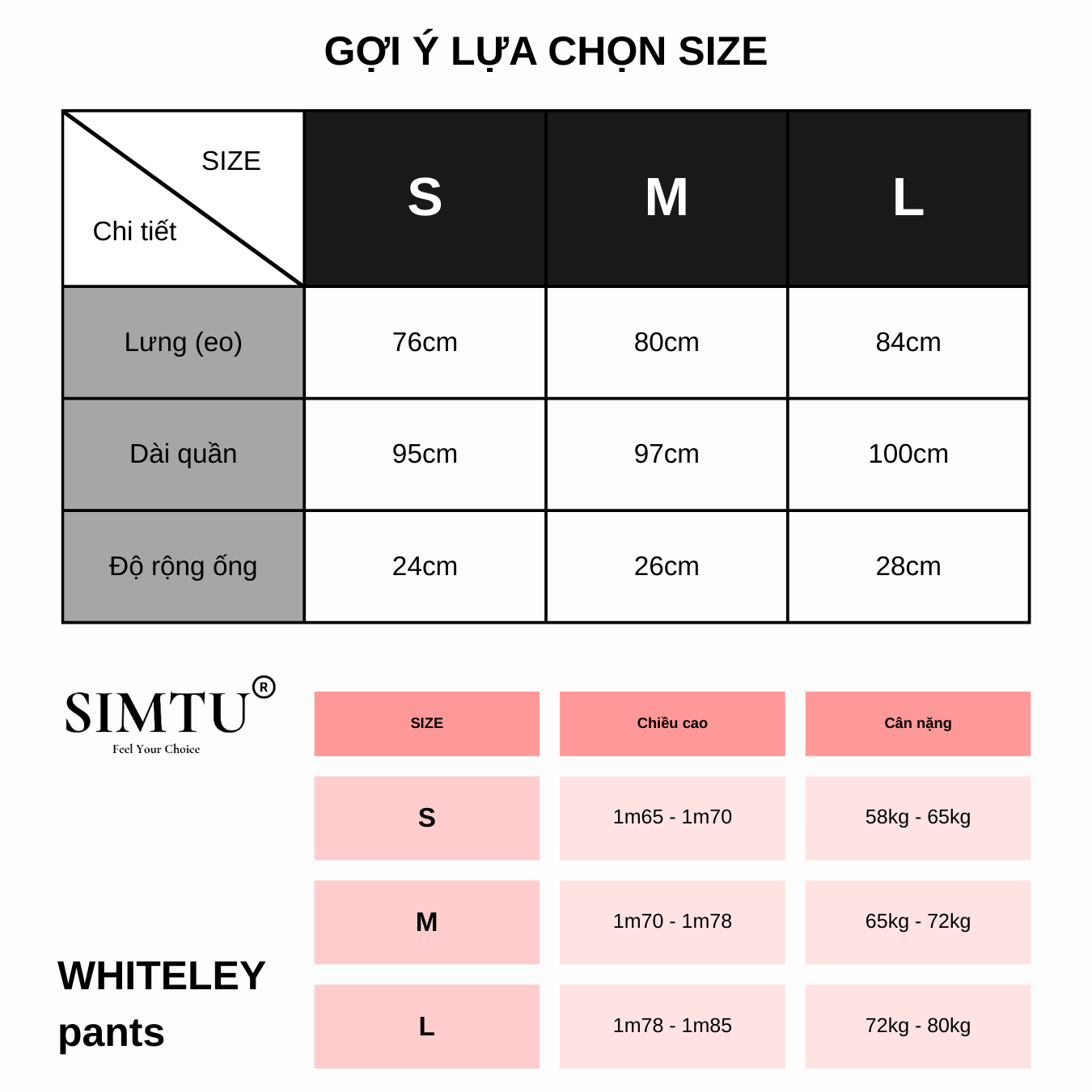 Mô tả Quần tây nam trắng kem ống suông - nút kim loại SIMTU, chất liệu Karolan cao cấp, dày dặn & co giãn | QT012 - 1