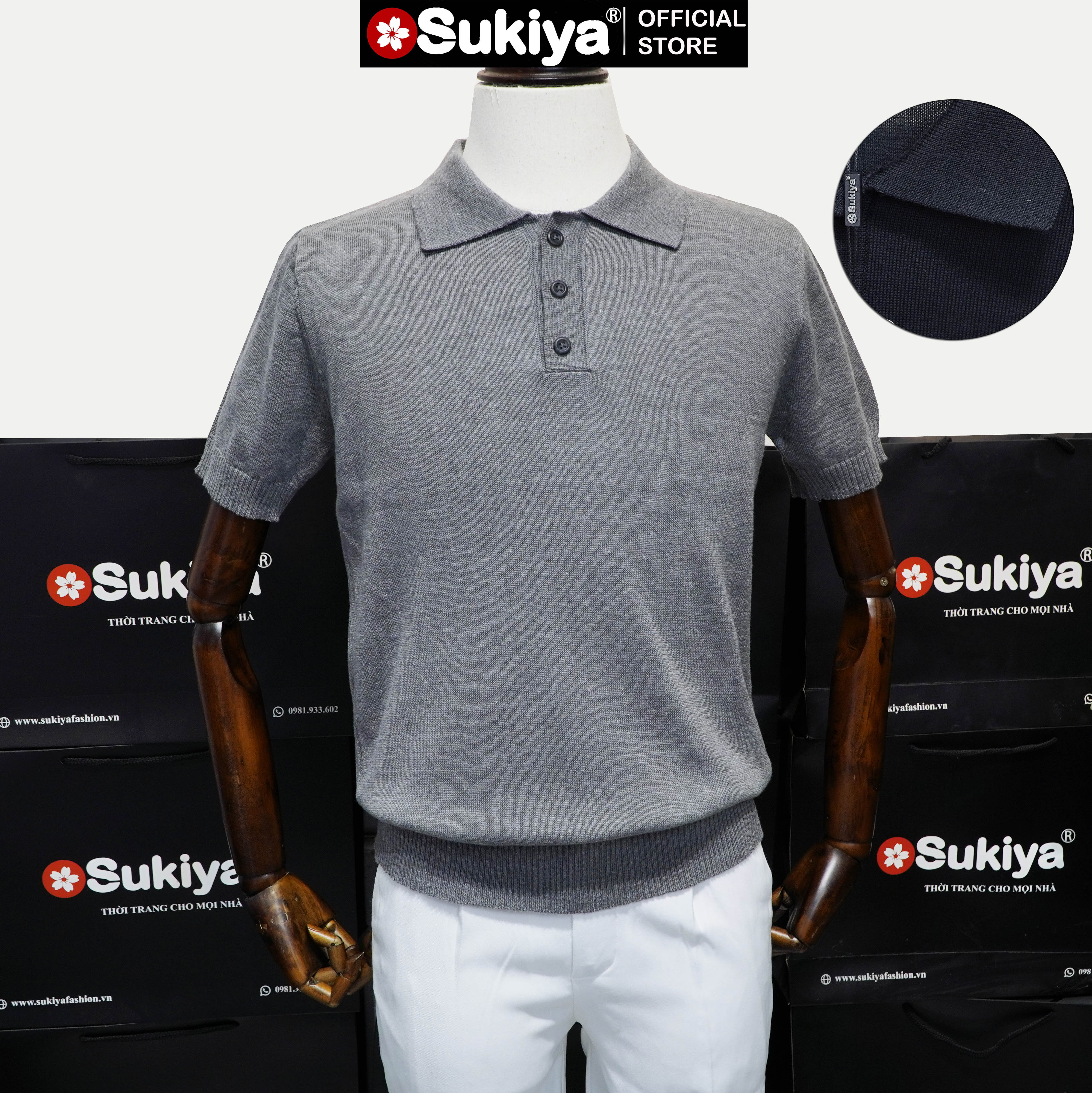 Mô tả Áo POLO Len Dệt Kim SUKIYA Cao Câp Chất Cotton Thấm Hút mồ hôi  AL79 - 3
