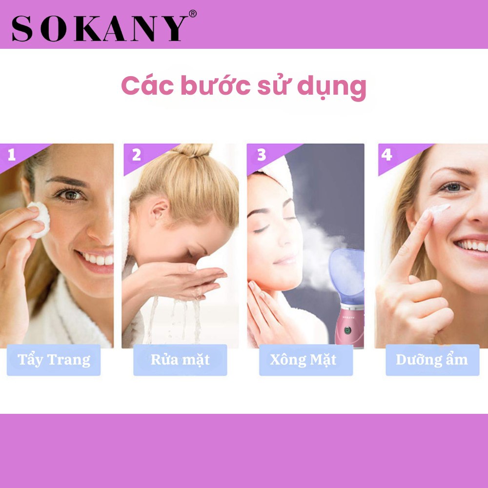 Mô tả Máy xông mặt thảo dược SOKANY SK-1079, xông sữa, thông thảo dược giúp thông thoáng mũi họng hiệu quả - 3