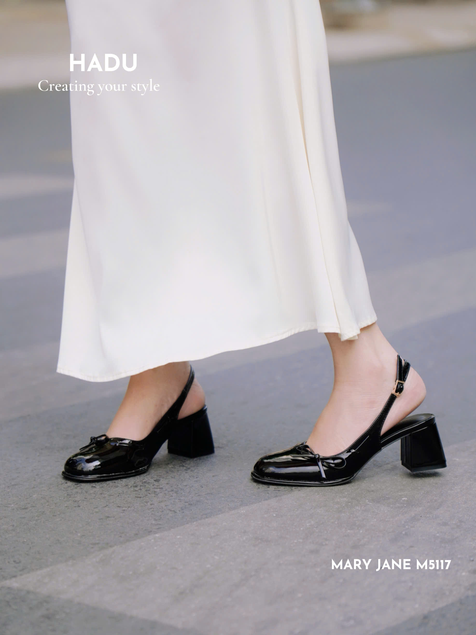 Giày Cao Gót MARY JANE AUBREY 5P HADU M5117 chụp cận
