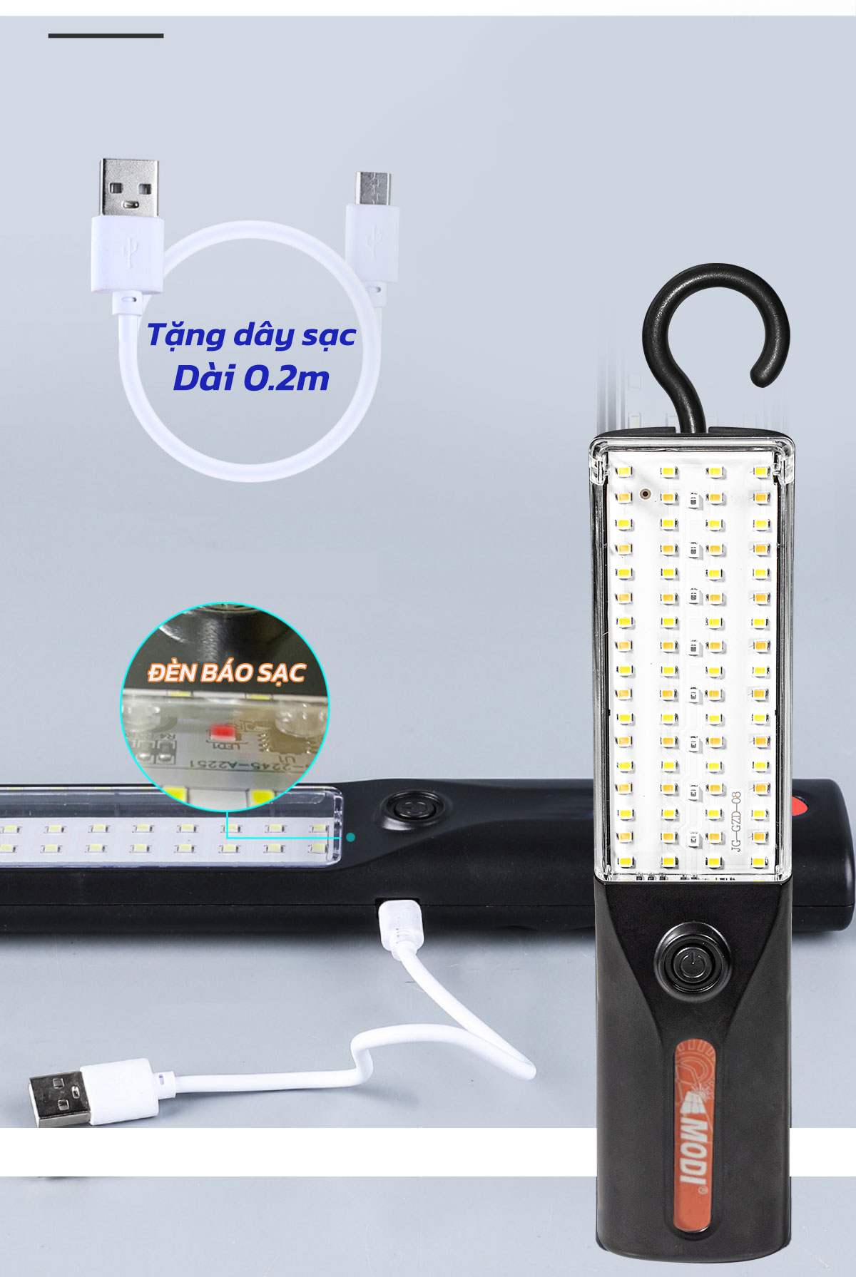 Mô tả Đèn Pin LED Cầm Tay Cao Cấp MODI SOLAR, Đèn Pin Led  Năng Lượng Mặt Trời Đa Năng Tiện Lợi - 4