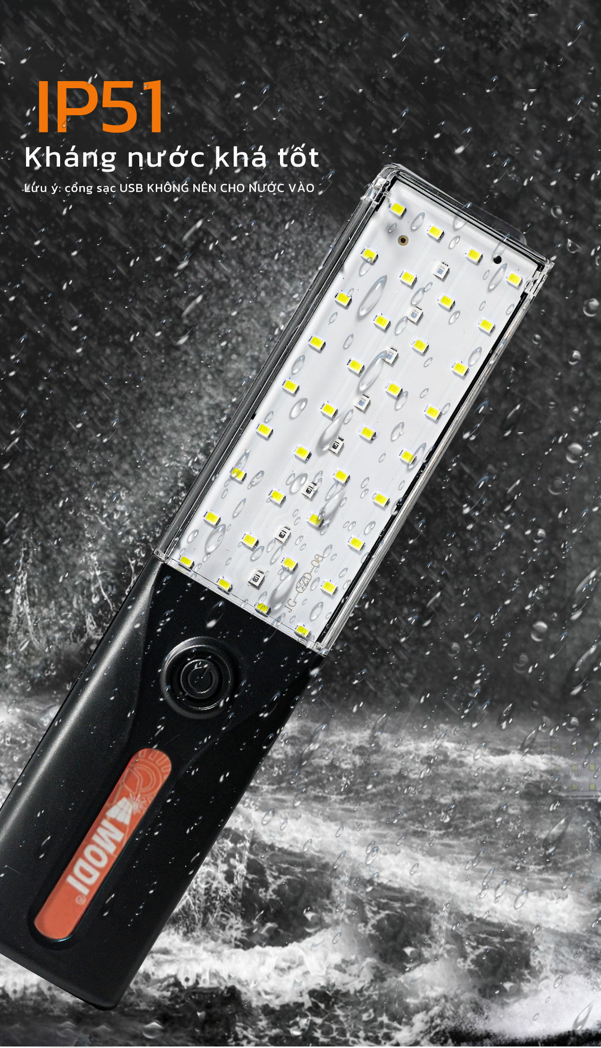 Mô tả Đèn Pin LED Cầm Tay Cao Cấp MODI SOLAR, Đèn Pin Led  Năng Lượng Mặt Trời Đa Năng Tiện Lợi - 7