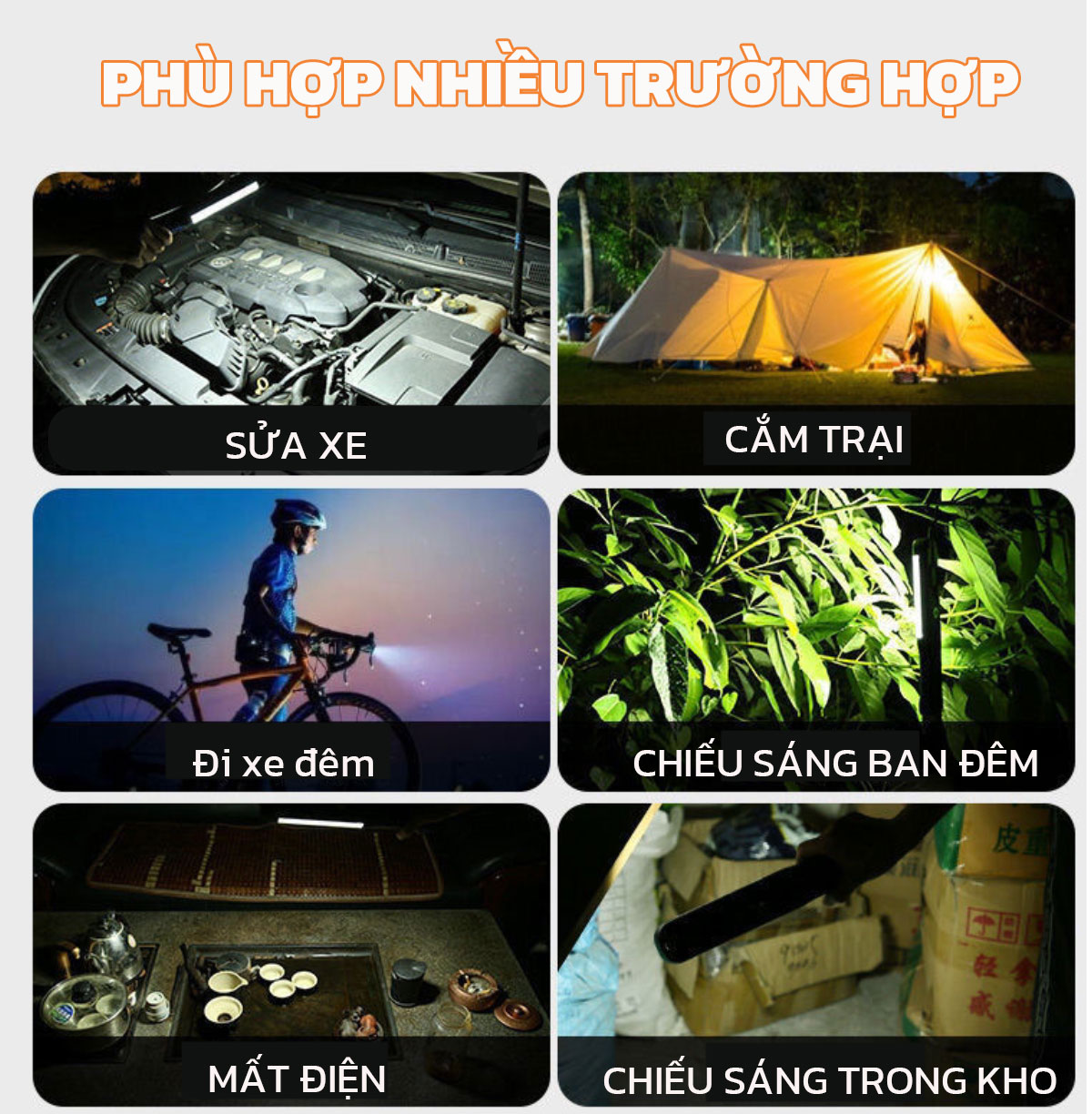 Mô tả Đèn Pin LED Cầm Tay Cao Cấp MODI SOLAR, Đèn Pin Led  Năng Lượng Mặt Trời Đa Năng Tiện Lợi - 8