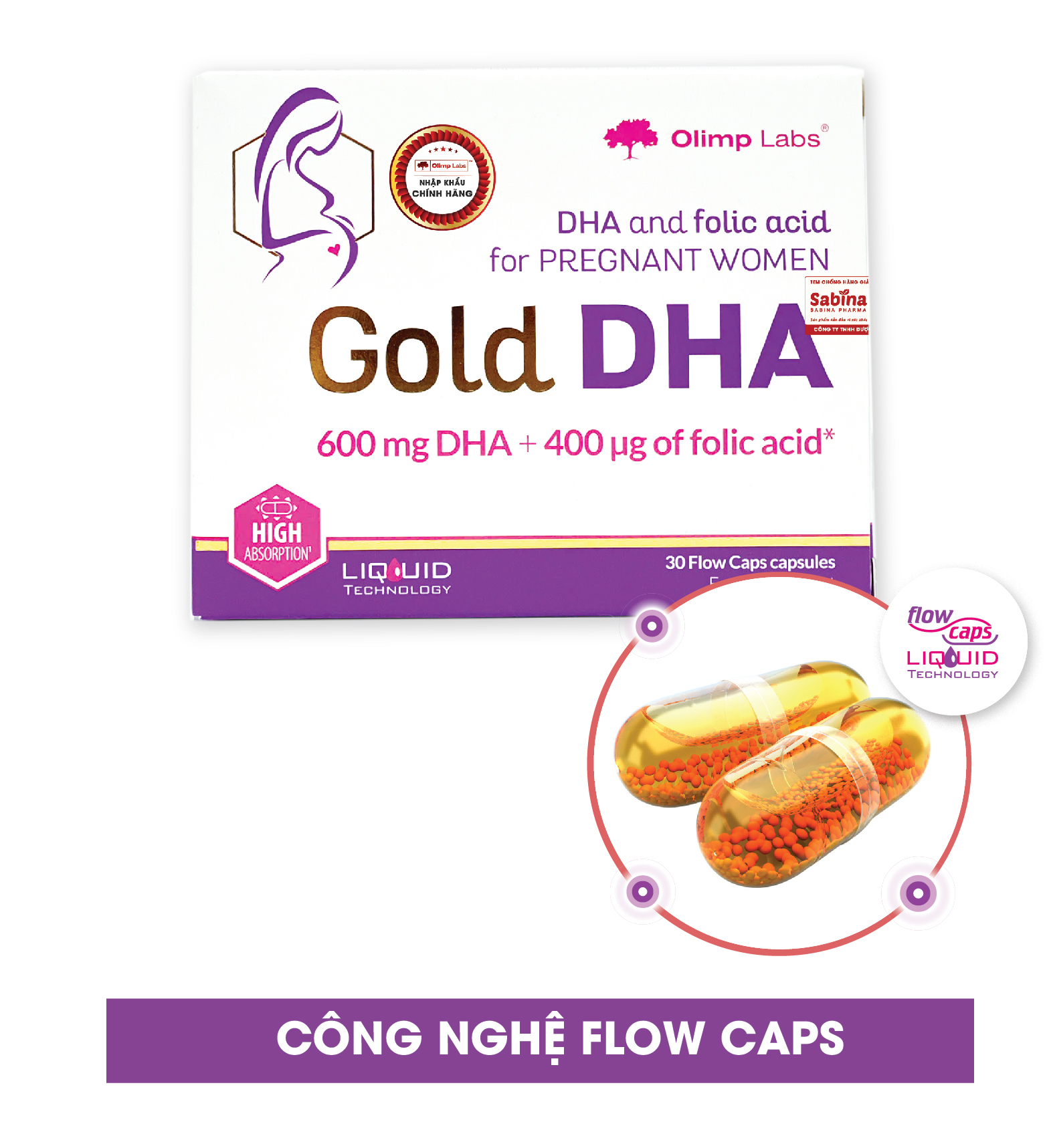 Mô tả 3 hộp Gold DHA - Thực phẩm bảo vệ sức khỏe giúp bổ sung DHA cho bà bầu và cho con bú 25,35g (Olimp Labs) - 2