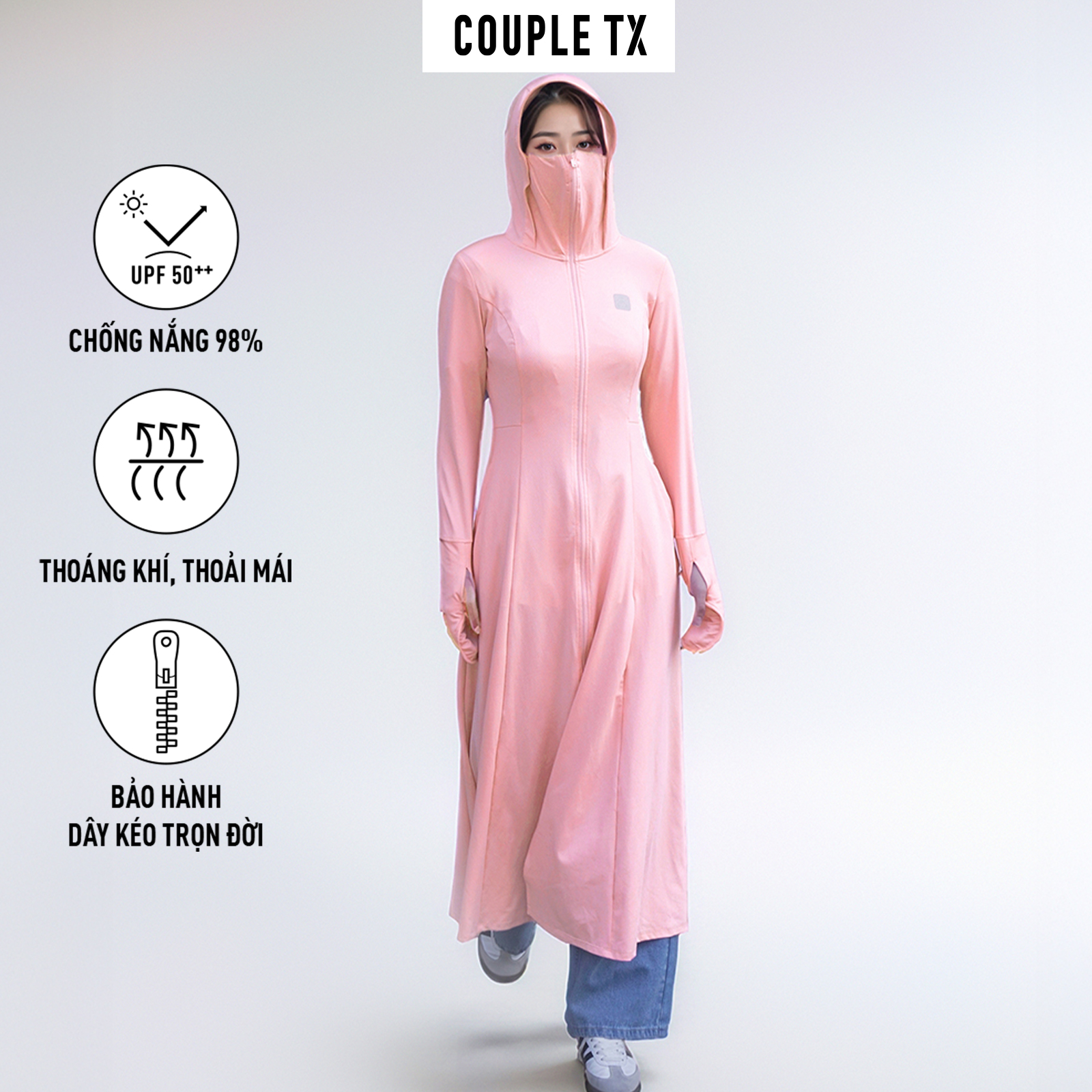 Mô tả Áo Khoác Nữ Chống Nắng Couple TX Anti UV Dáng Dài WOK 2068 - 4
