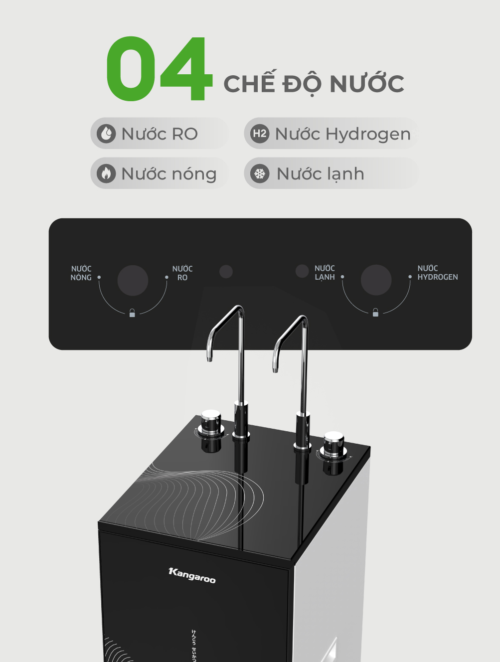 Mô tả Máy lọc nước Kangaroo Hydrogen nóng lạnh 11 lõi KG10A68 - 3
