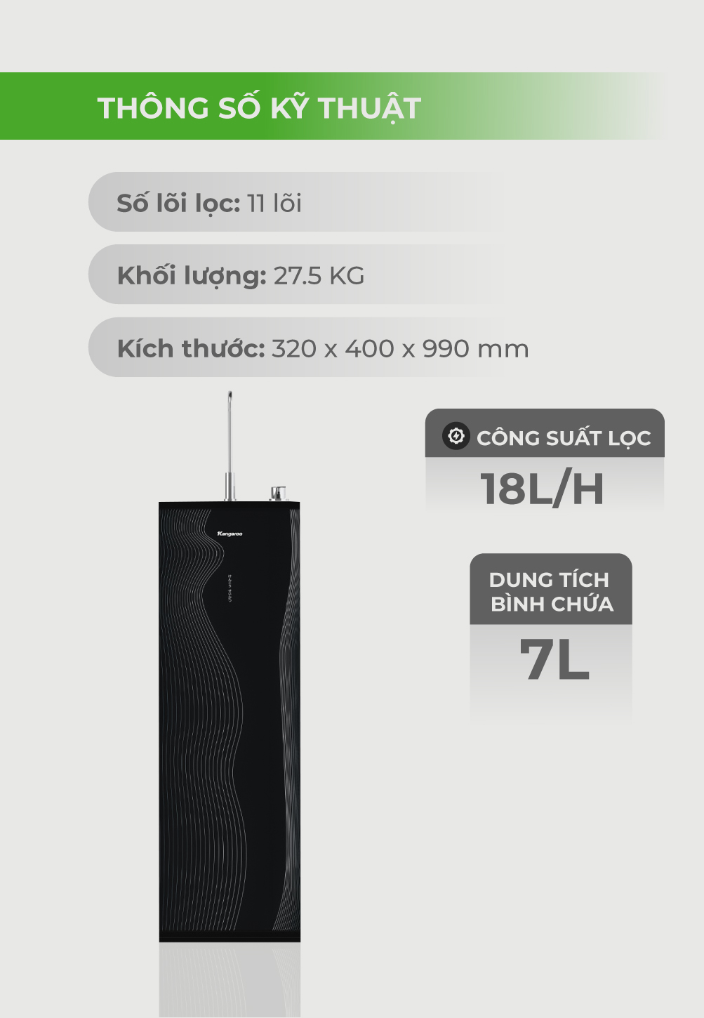 Mô tả Máy lọc nước Kangaroo 11 lõi Hydrogen KG100HC3 - 3