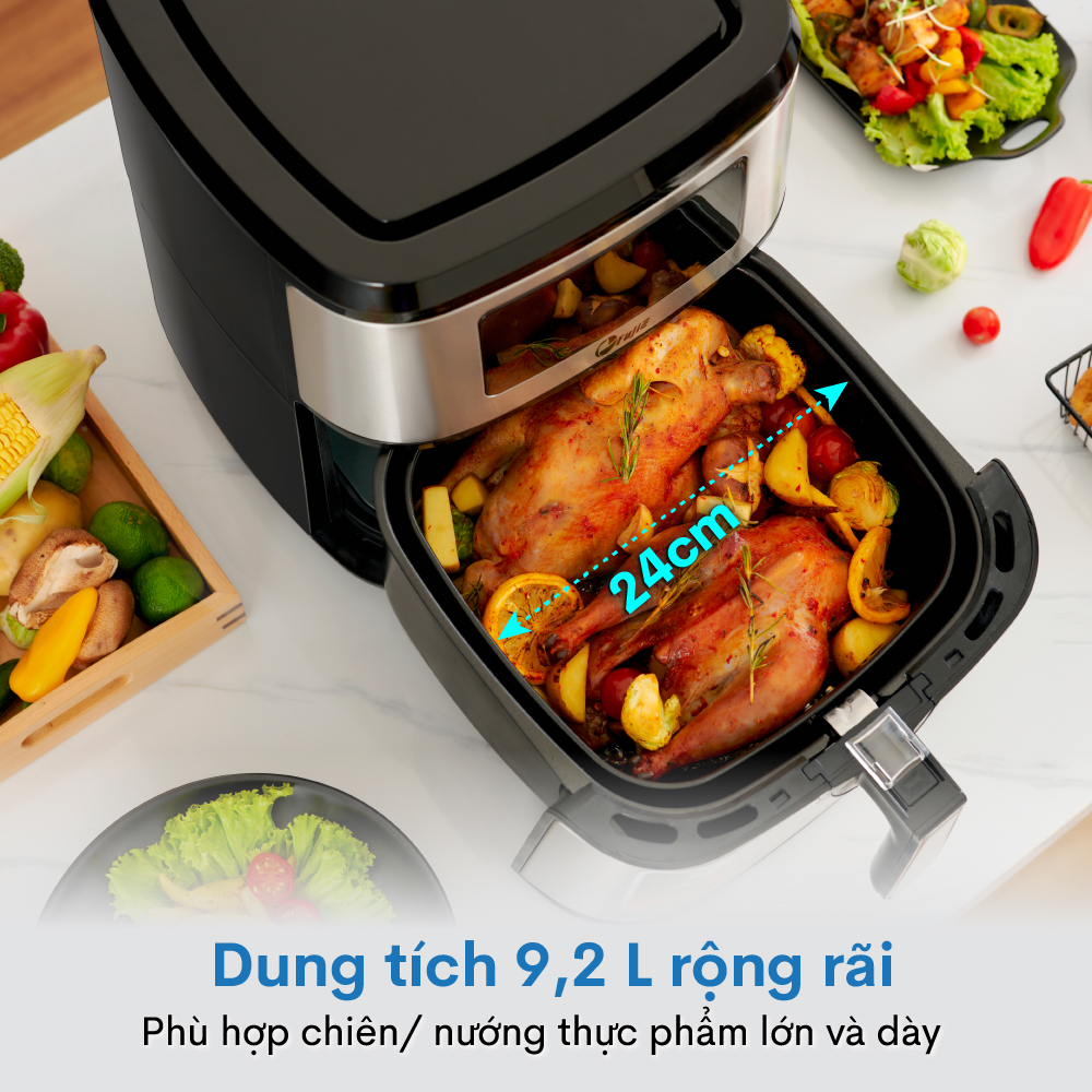 Mô tả Nồi chiên không dầu FujiE AF9D dung tích 9.2L - Bảng điều khiển điện tử - Chương trình cài đặt sẵn - 6