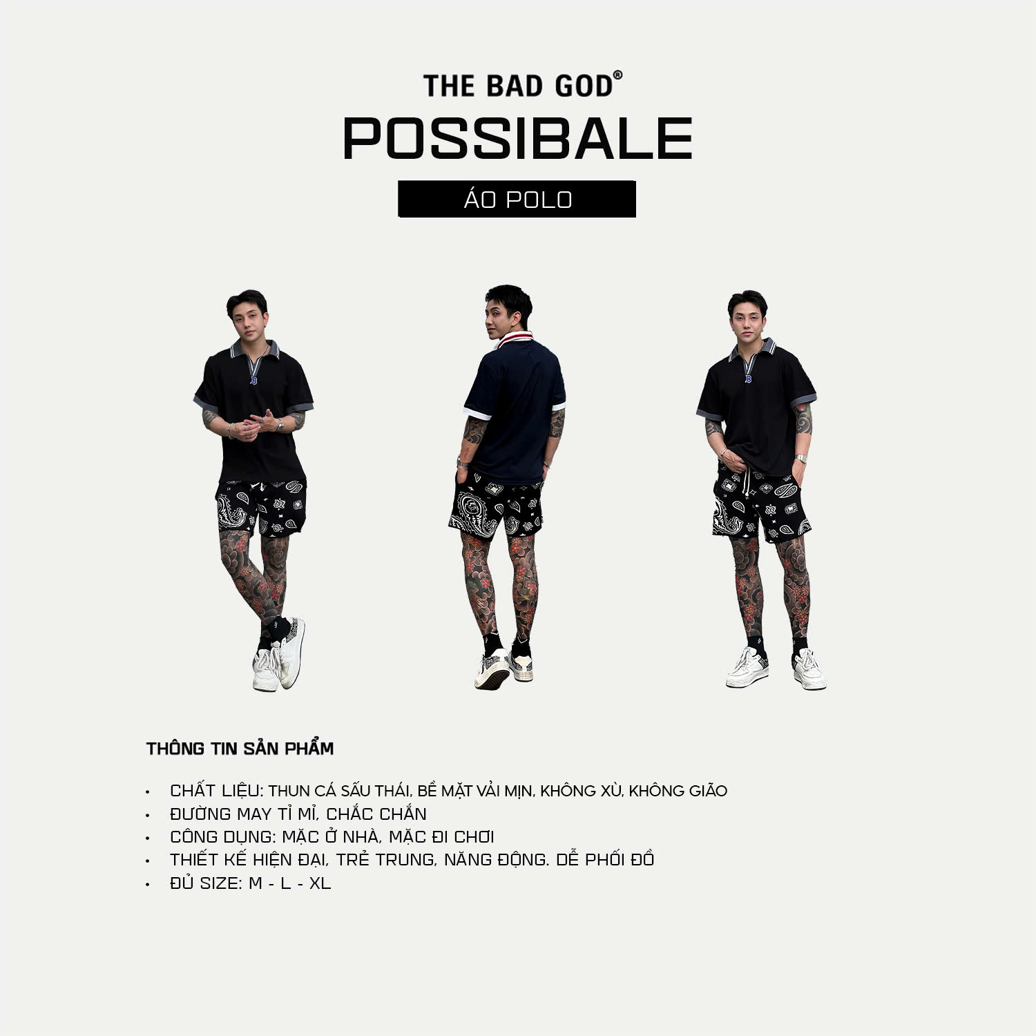 Mô tả Áo Polo The Bad God Possibale Thời Trang Nam Nữ - 1