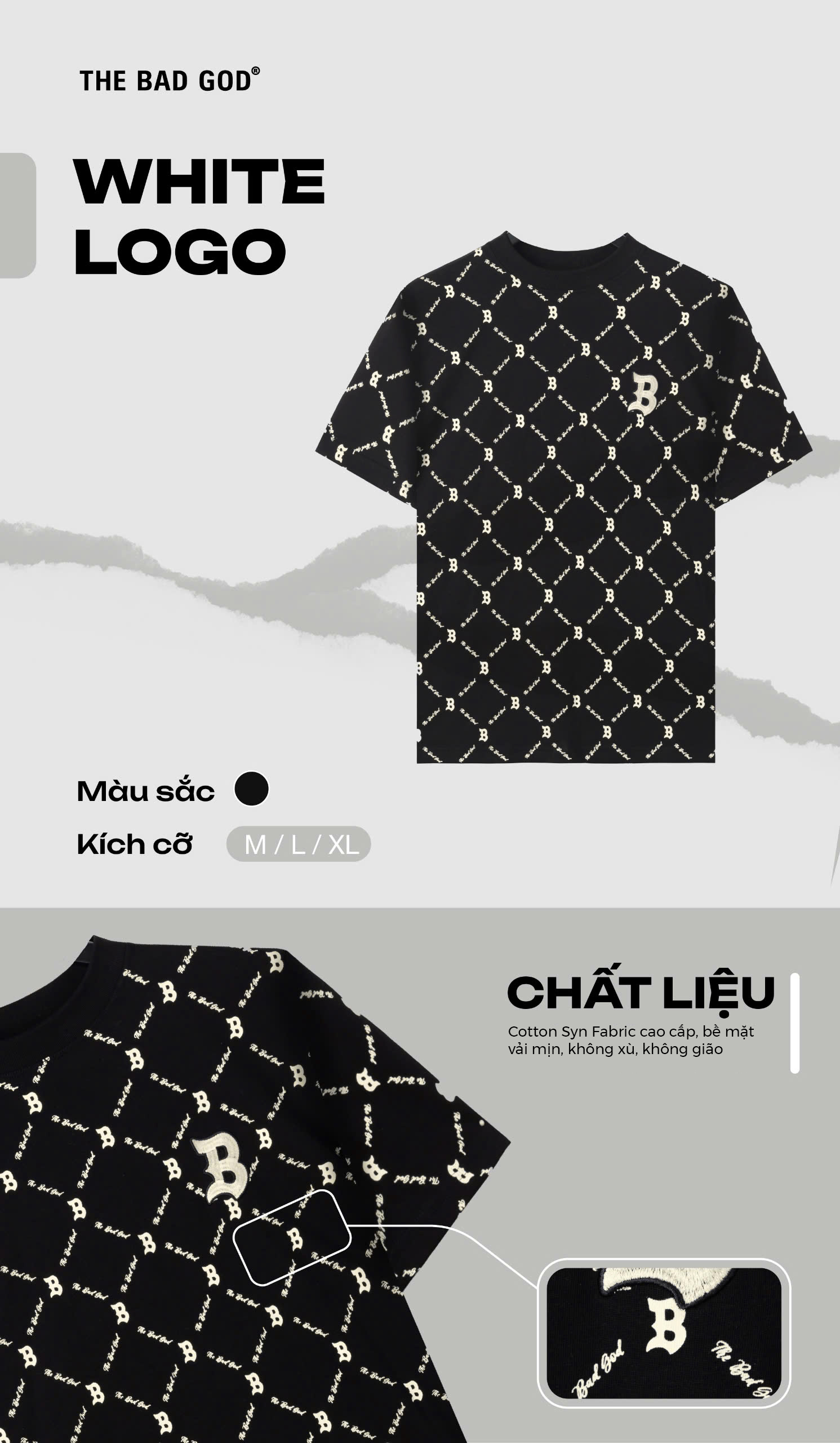 Mô tả Áo thun The Bad God White Logo - 1