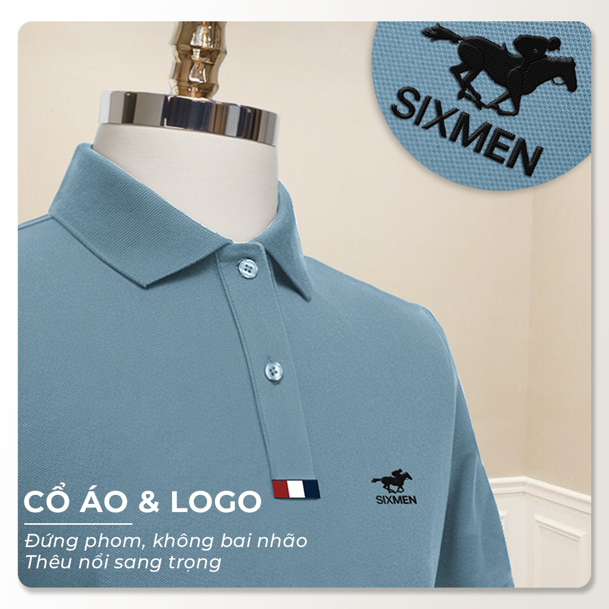 Mô tả Áo polo nam cao cấp ITALY HORSE [Tặng Kèm Hộp Quà] Vải cá sấu FeelMax thoáng mát -  SIXMEN - 6