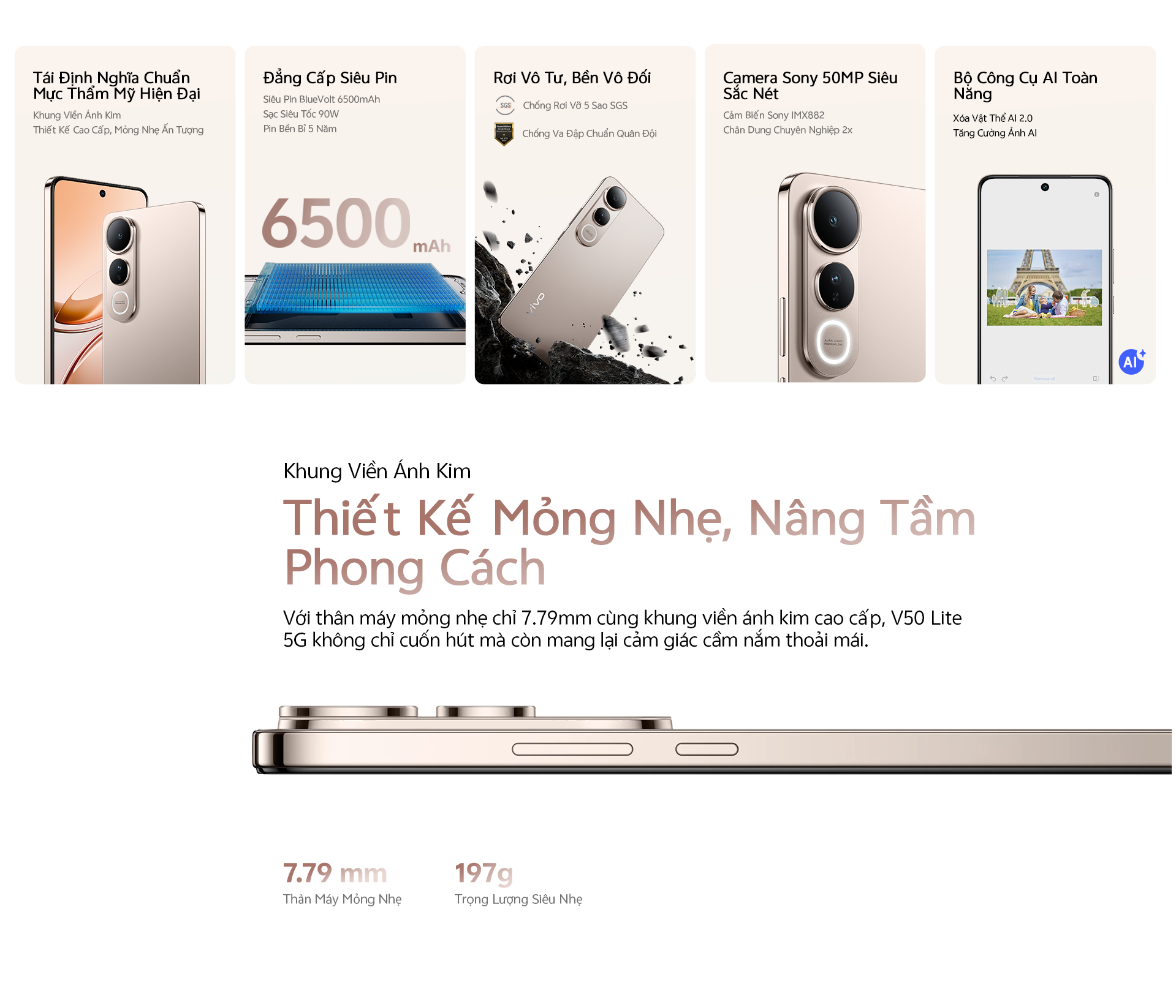 Mô tả Điện thoại vivo V50 Lite (12GB/256GB) - Hàng chính hãng - Bảo hành 12 tháng - 1 Đổi 1 trong tháng đầu tiên - 1