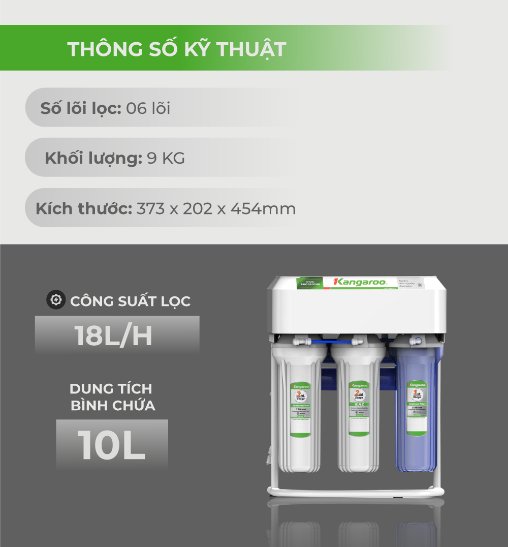 Mô tả Máy lọc nước RO 6 lõi Kangaroo KGRP68EC - không vỏ tủ - 2