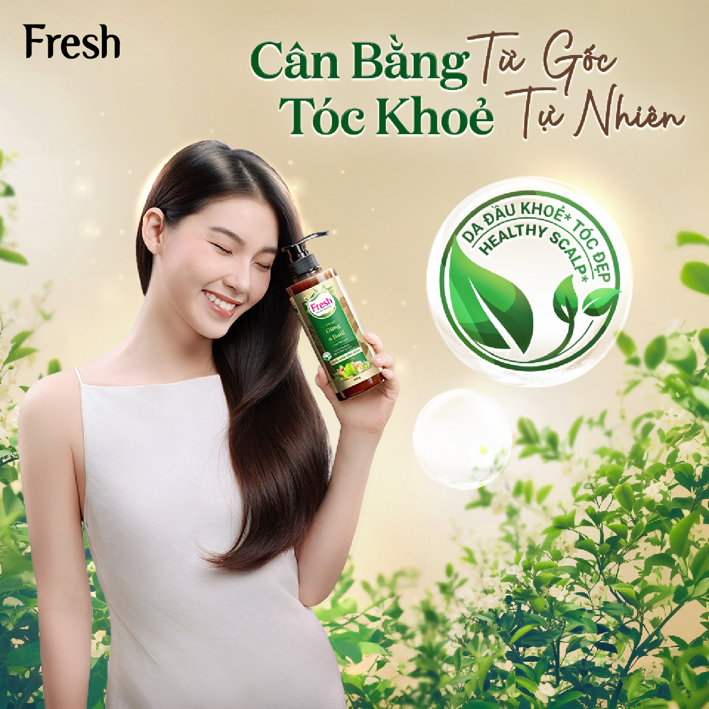 Mô tả Phiên bản mới - Combo 2 chai Dầu gội Fresh Thảo Mộc Dưỡng Sinh - Sạch gàu + Chắc khỏe 480g/chai - 1