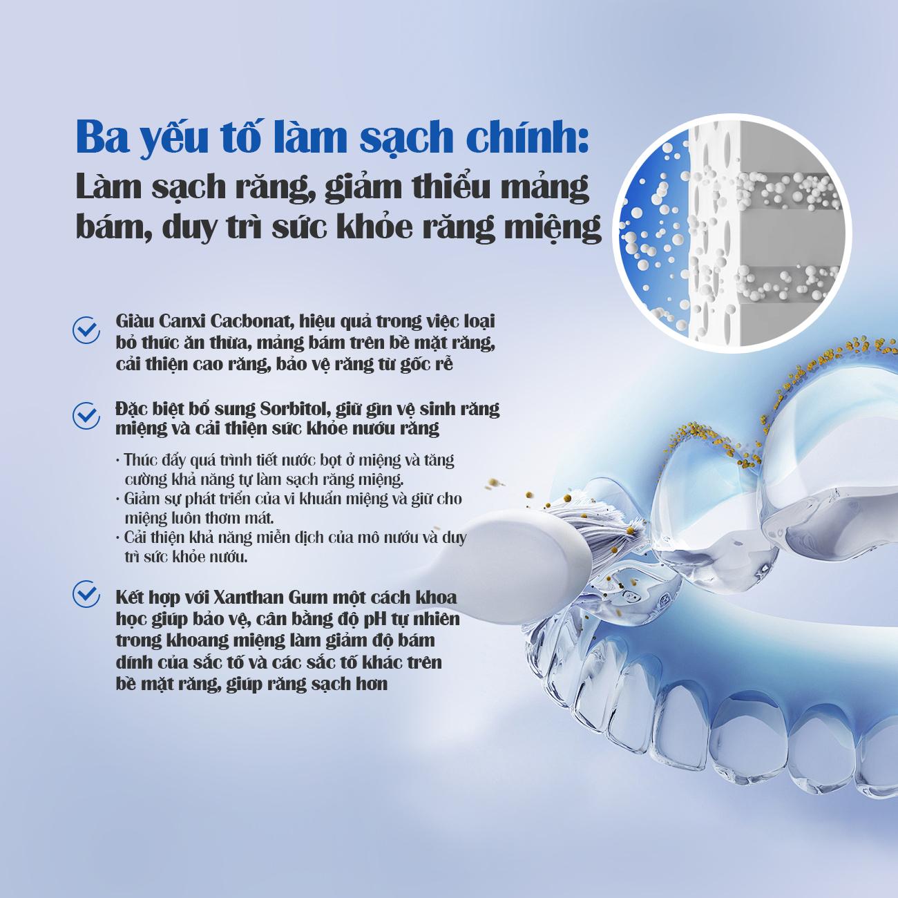 Mô tả [MUA 1 TẶNG 1] Kem Đánh Răng KINGBABY – Hơi Thở Thơm Mát, Trắng Răng – Vị Bạc Hà & Đào Mật Hoa Anh Đào Tuýp 100G - 2