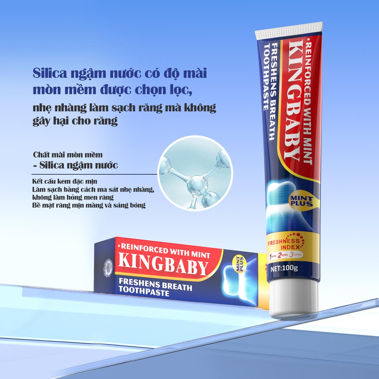 Mô tả [MUA 1 TẶNG 1] Kem Đánh Răng KINGBABY – Hơi Thở Thơm Mát, Trắng Răng – Vị Bạc Hà & Đào Mật Hoa Anh Đào Tuýp 100G - 1