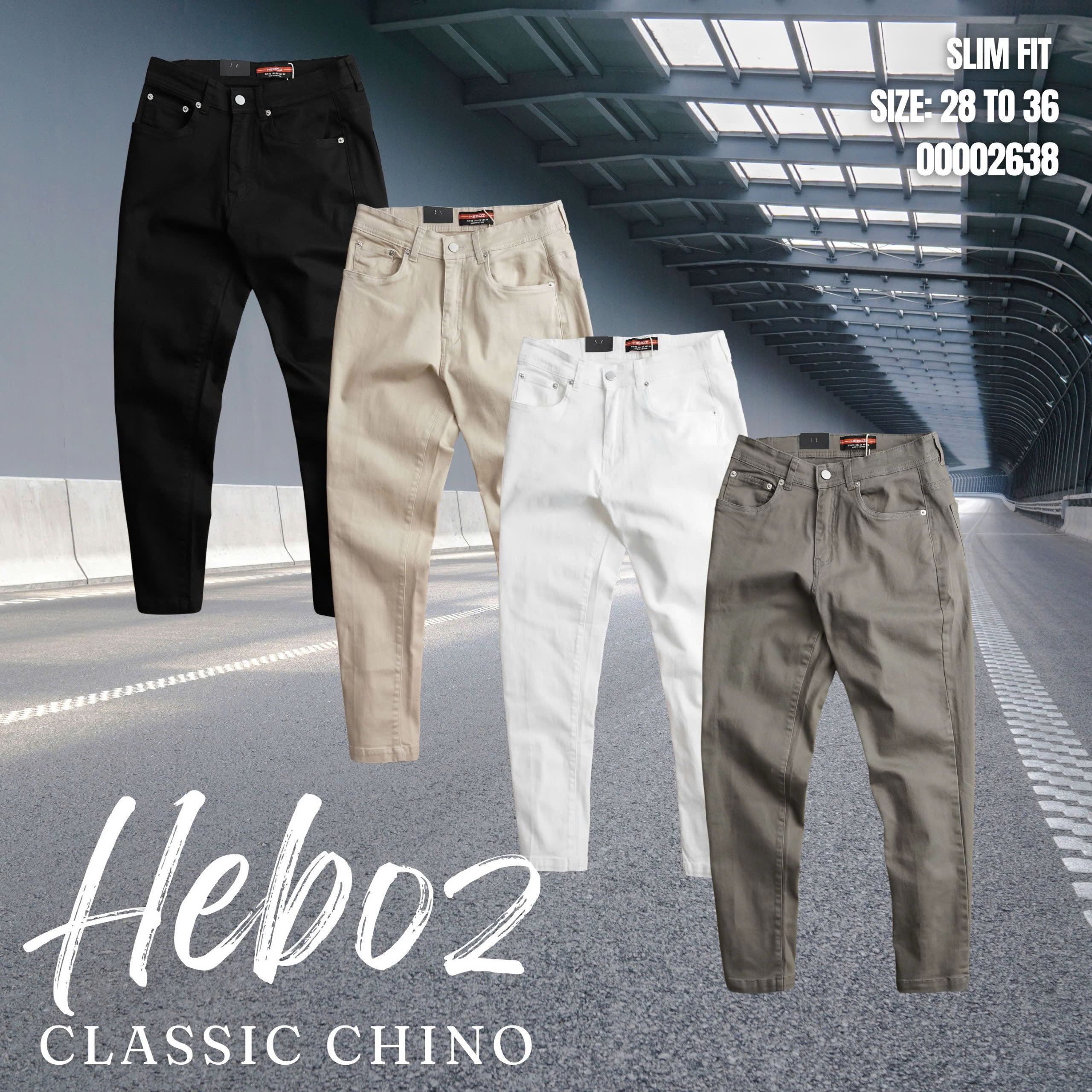 Mô tả Quần kaki jean dài trơn dành cho nam Heboz chuẩn form slim 4M - 00002638 - 1