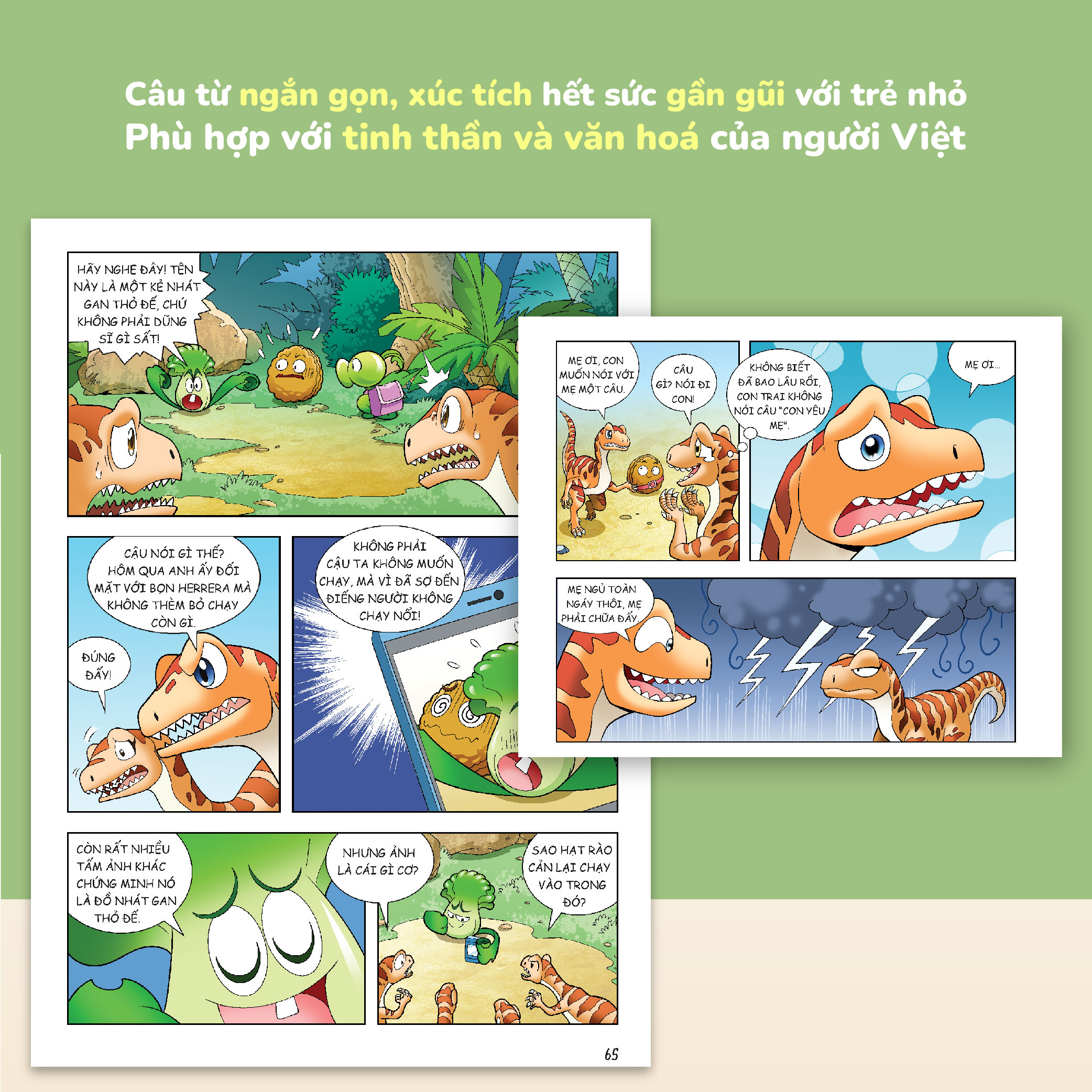 Mô tả Sách Plants vs Zombies, Trái cây đại chiến zombie, Thế giới khủng long, Truyện tranh cho bé - 4