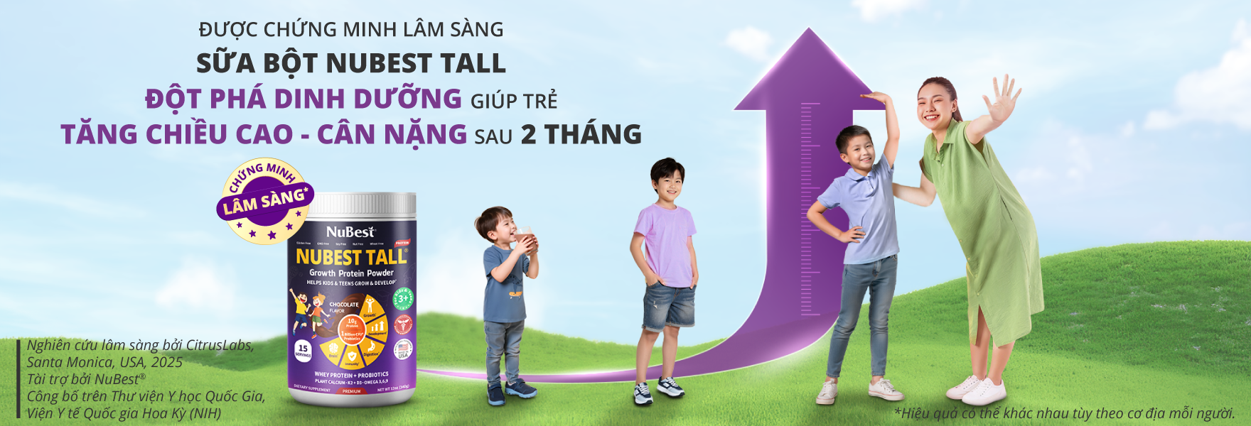 Sữa Bột NuBest Tall - Hỗ Trợ Phát Triển Chiều Cao