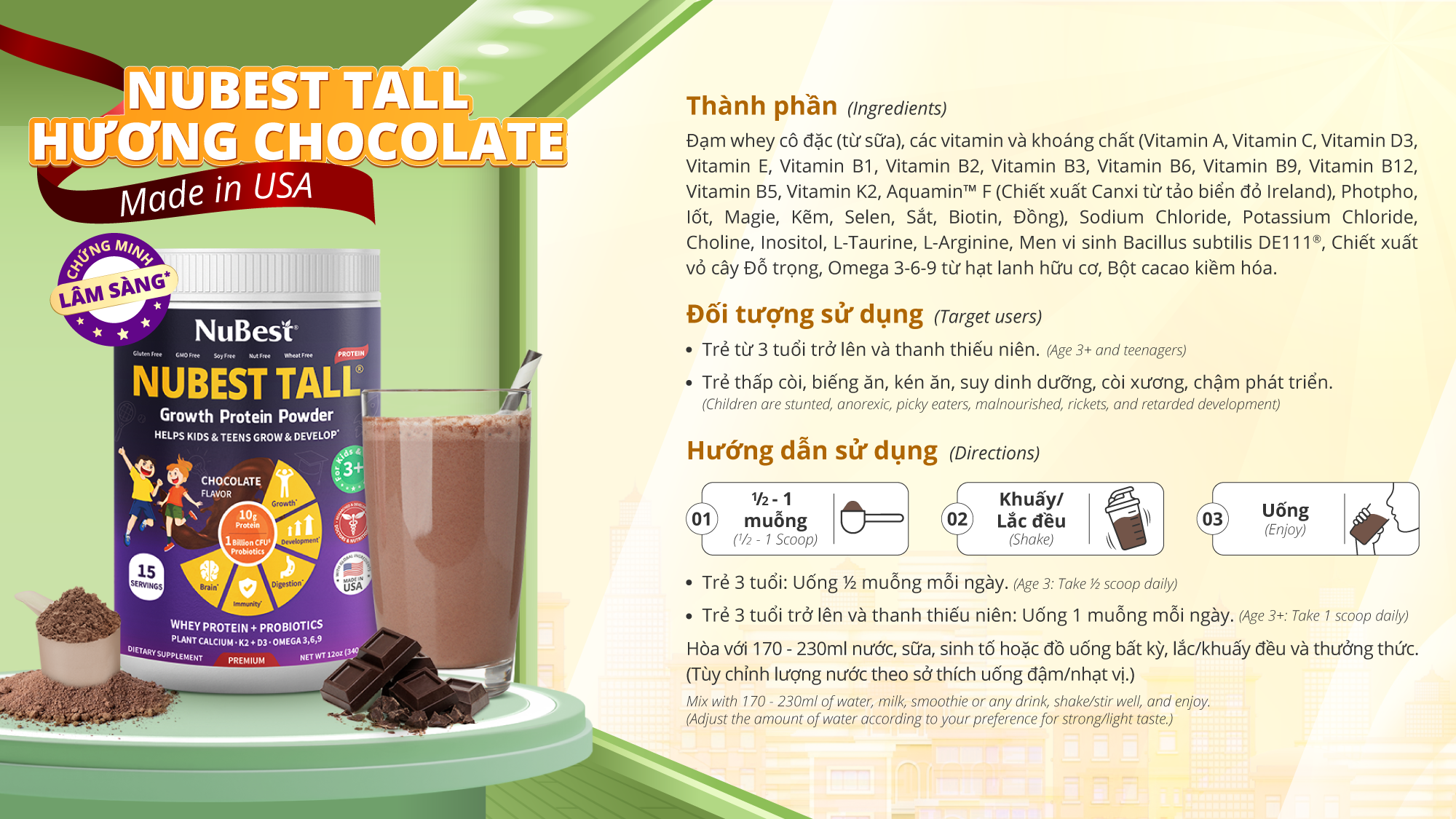 Lợi ích Sữa Bột NuBest Tall