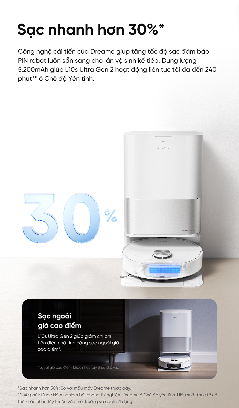 Mô tả Robot lau sàn hút bụi tự làm sạch Dreame L10s Ultra Gen 2/ L10 Ultra / D20 Ultra- Bản quốc tế - BH 24 Tháng - 10