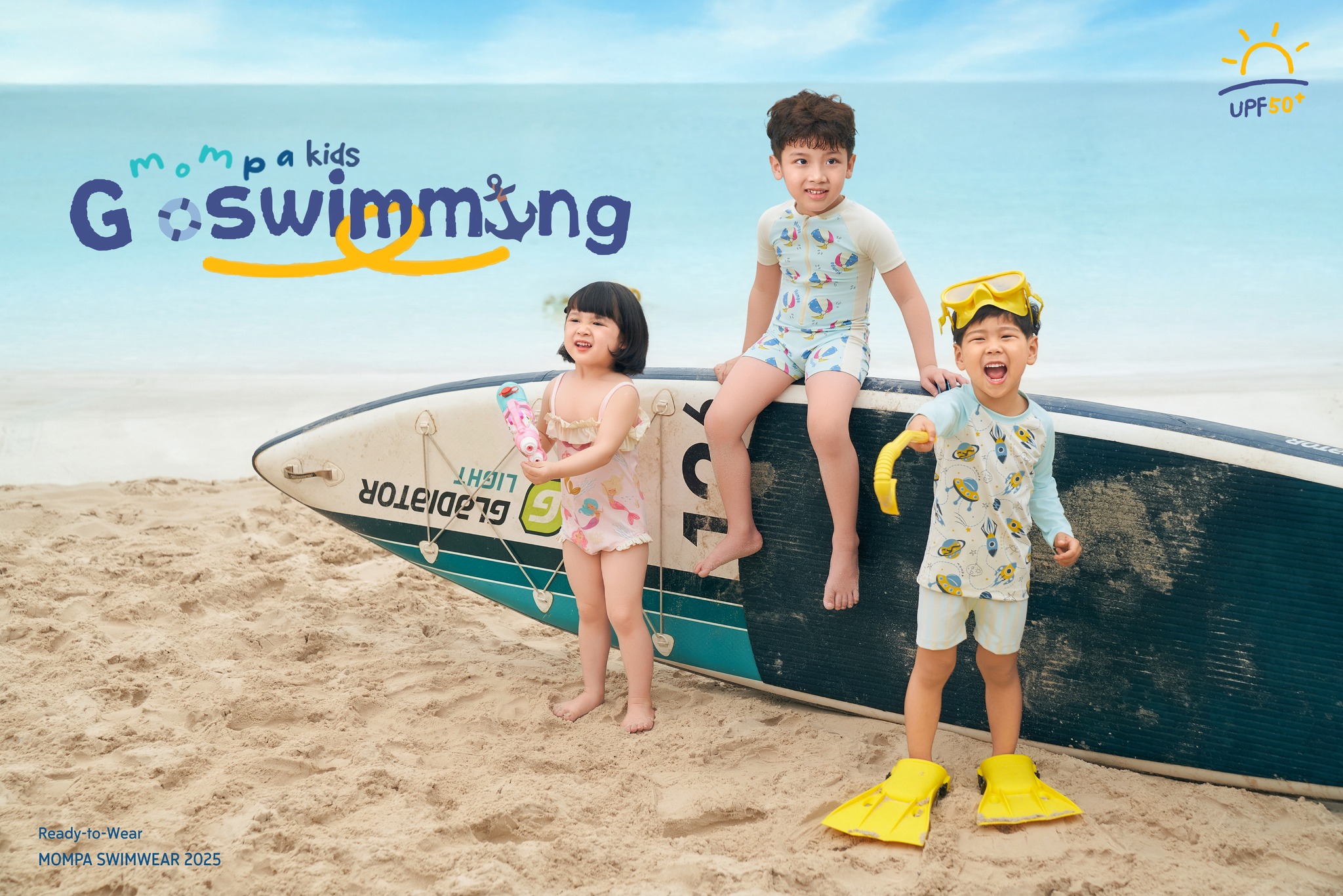 Mô tả Đồ bơi bé trai quần rời Mompa 2-6 tuổi vải co giãn nhanh khô tặng kèm mũ bơi 688 - 1