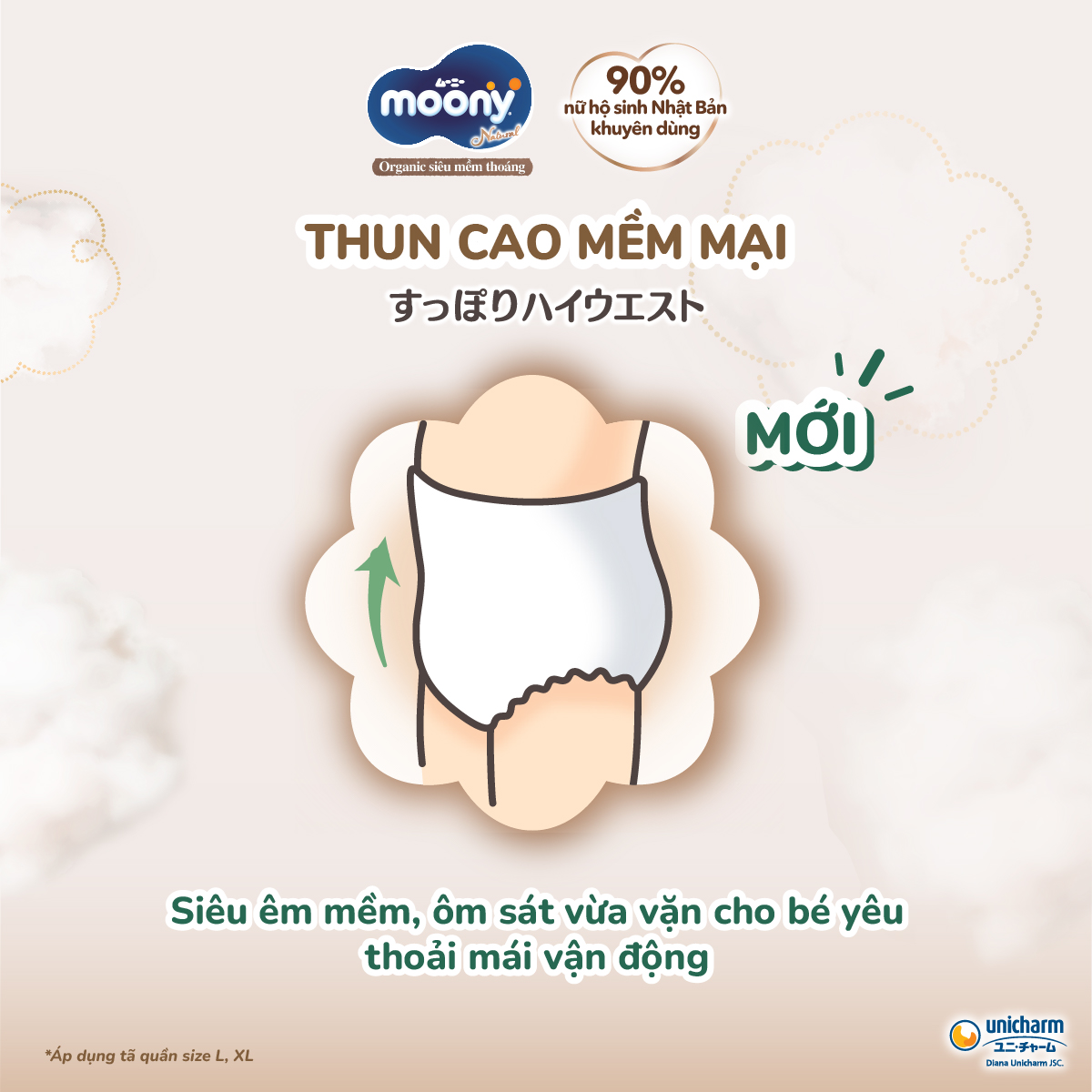 Mô tả Combo 2 Tã quần Moony Natural M46/L36/XL32 - 6