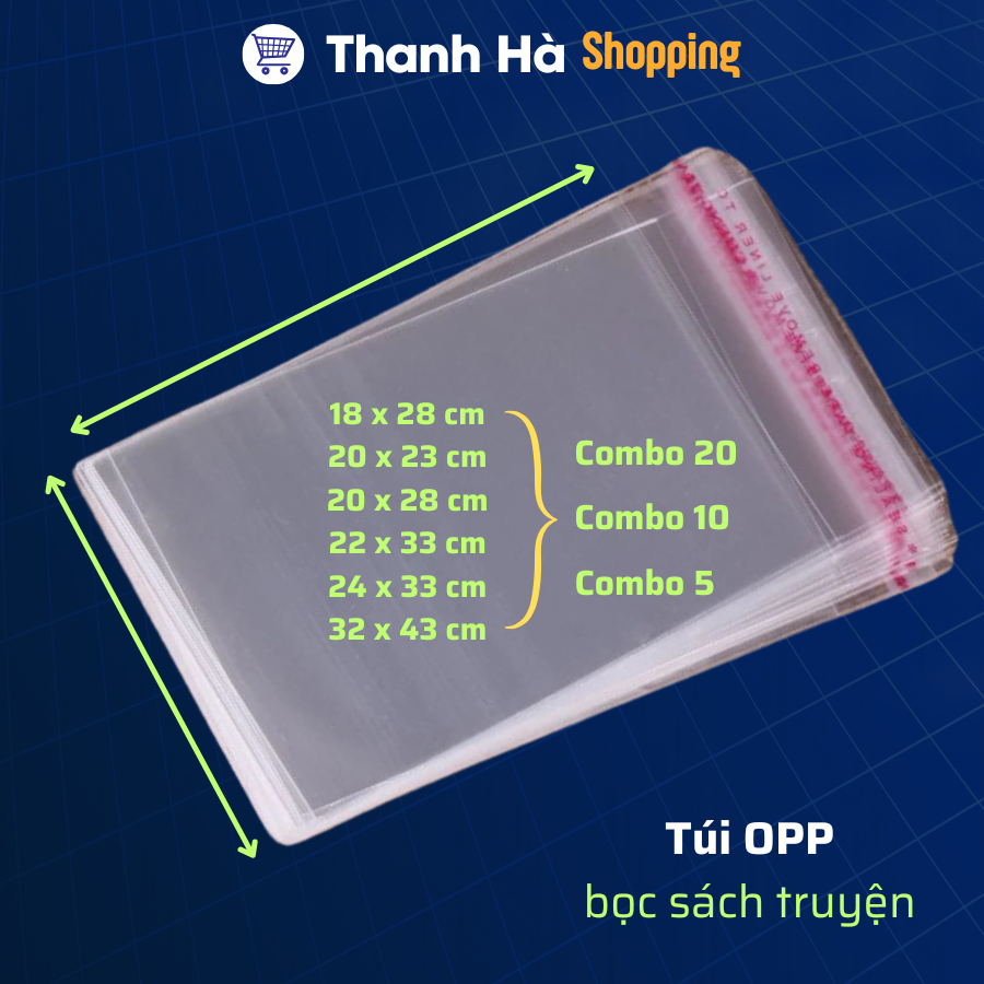 Mô tả Túi OPP bọc sách truyện phù hợp với mọi loại sách và truyện tranh - Túi bóng kính dán miệng - 1