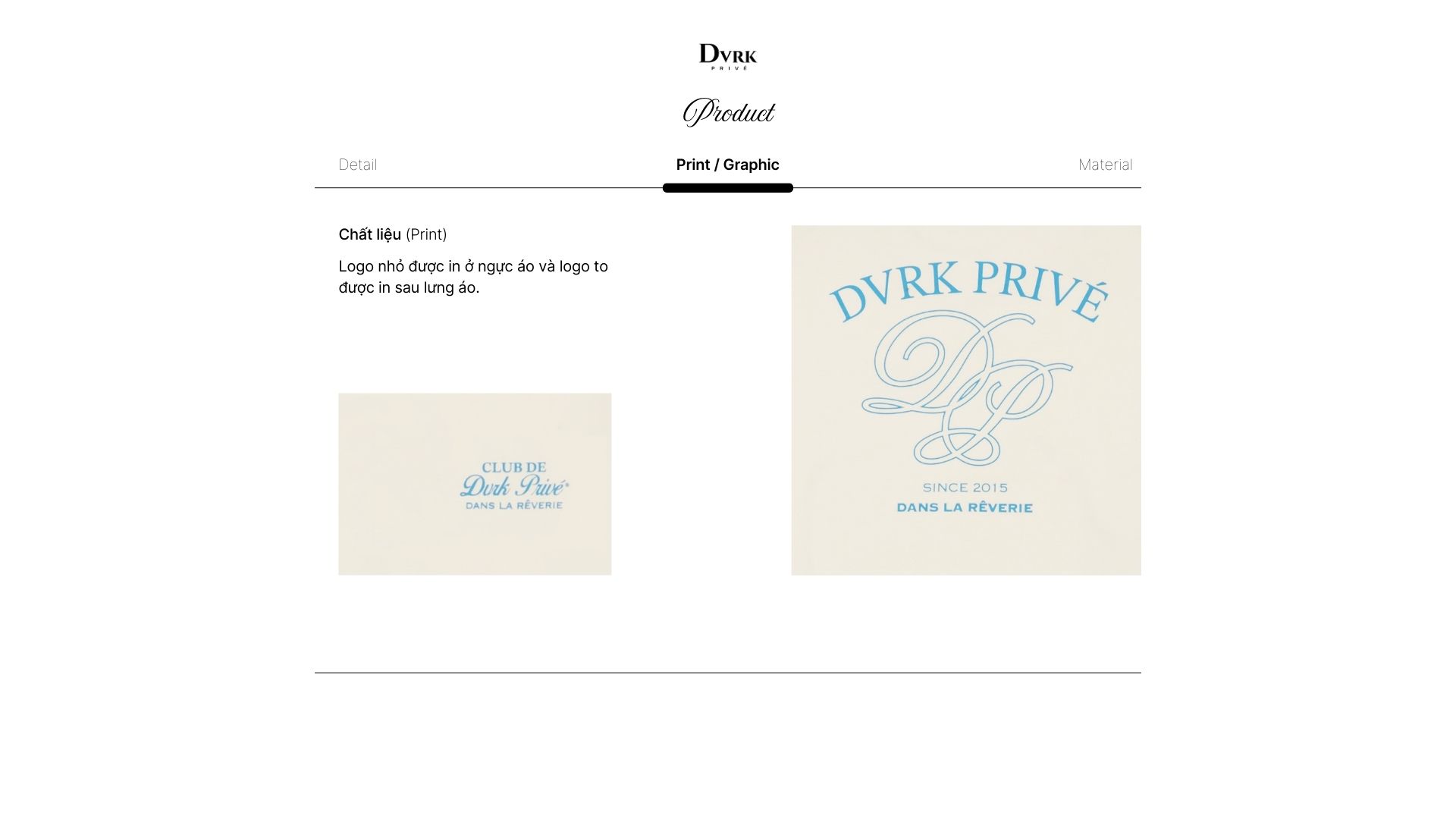 Mô tả DVRK - Áo Thun Tay Ngắn Form Boxy In Logo Rêverie Màu Kem-DVRK-25S - 2