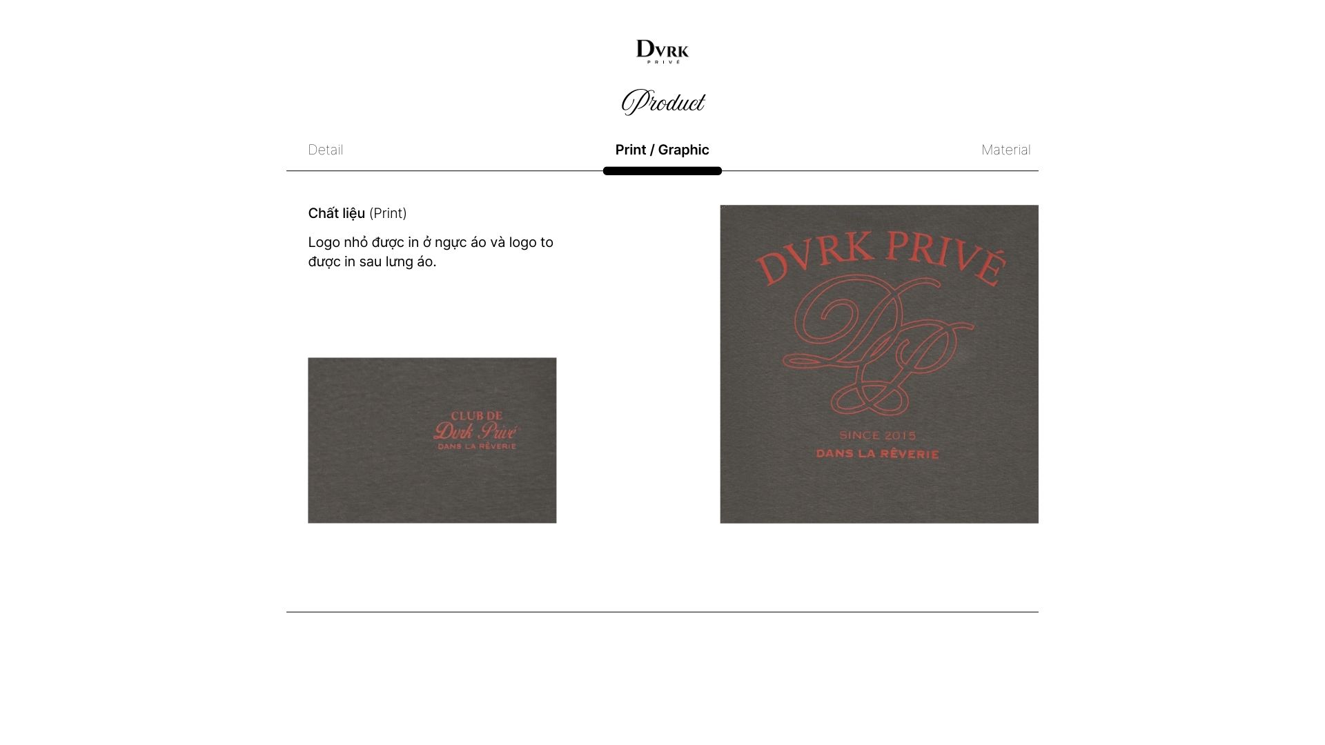 Mô tả DVRK - Áo Thun Tay Ngắn Form Boxy In Logo Rêverie Màu Xám-DVRK-25S - 2