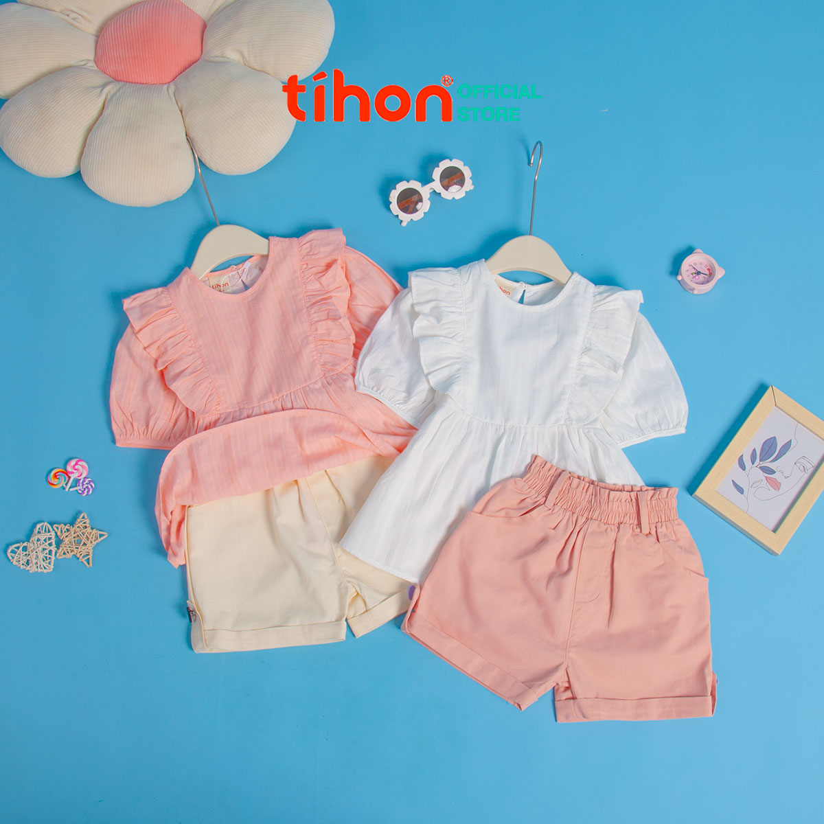 Mô tả Áo sơ mi bé gái TIHON cao cấp chất liệu thô mềm mại thoáng mát ASM0750201 - 4