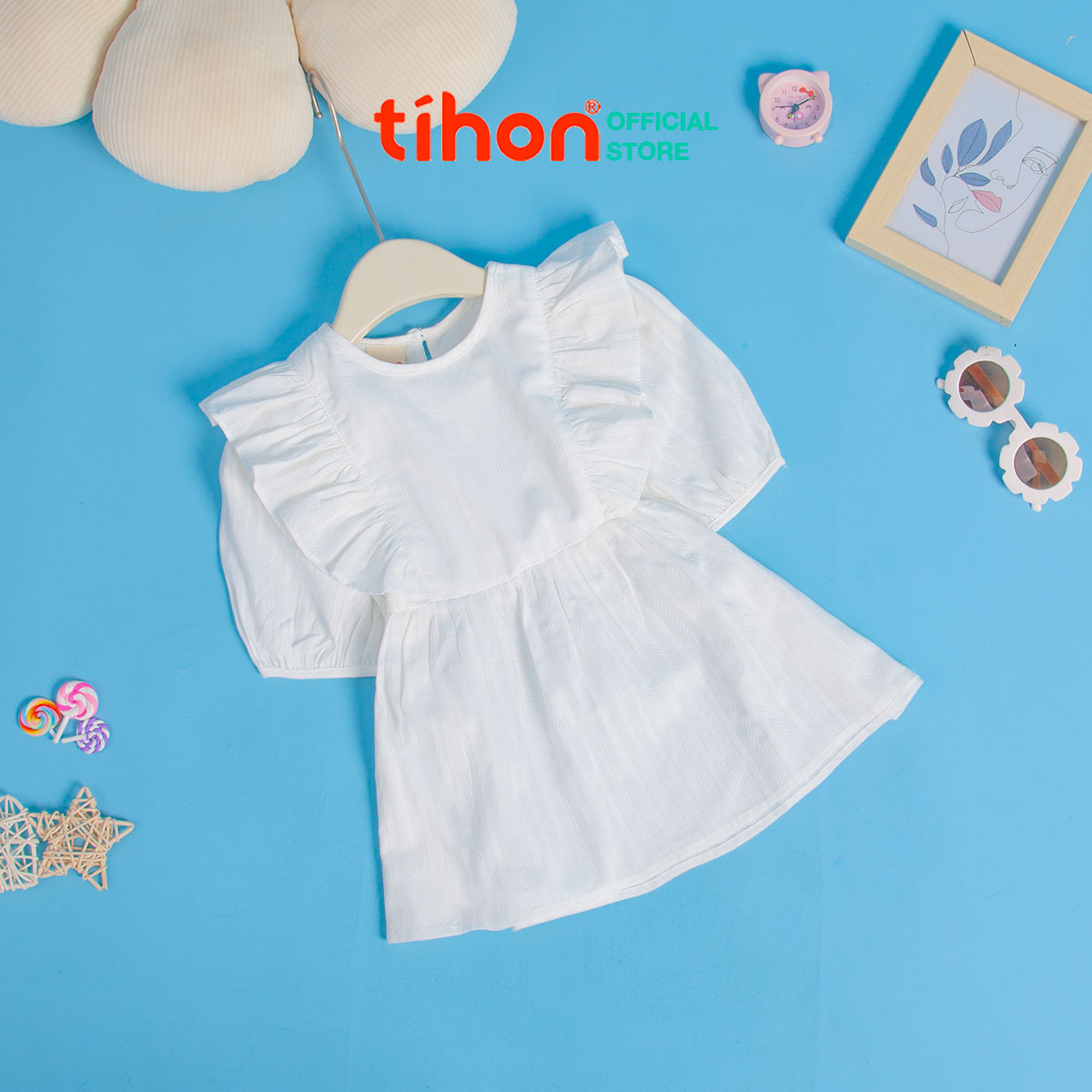 Mô tả Áo sơ mi bé gái TIHON cao cấp chất liệu thô mềm mại thoáng mát ASM0750201 - 6