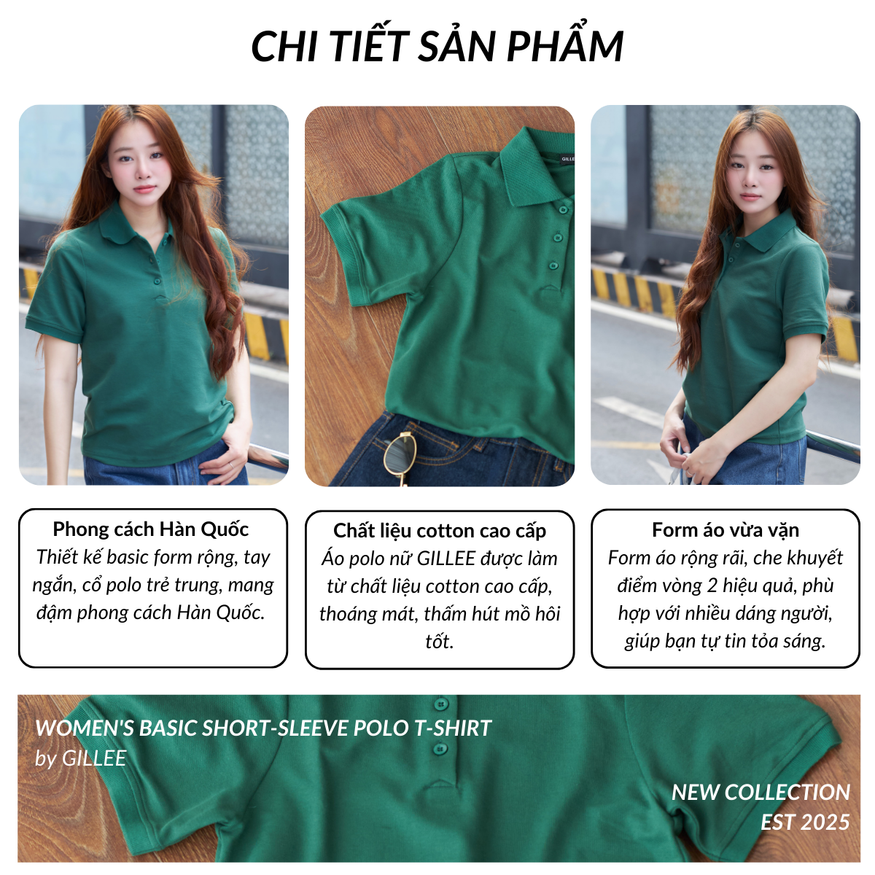 Áo polo nữ GILLEE FAP078 phối đồ