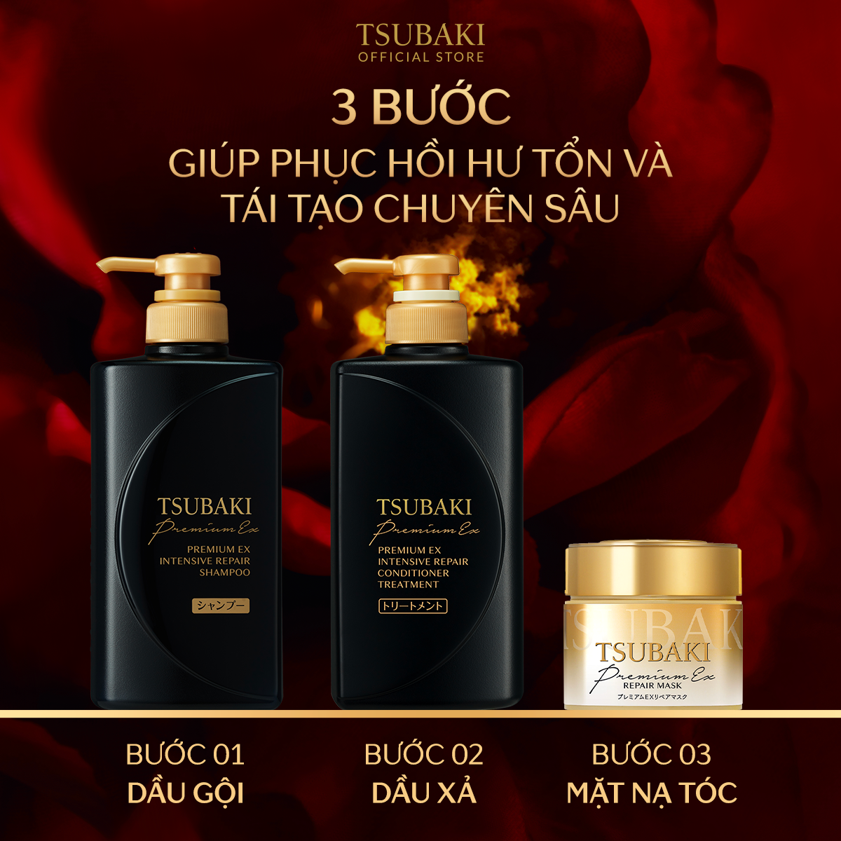 Mô tả Bộ đôi Gội xả Phục hồi chuyên sâu Tsubaki Premium Ex Intensive 490mlx2 - 6