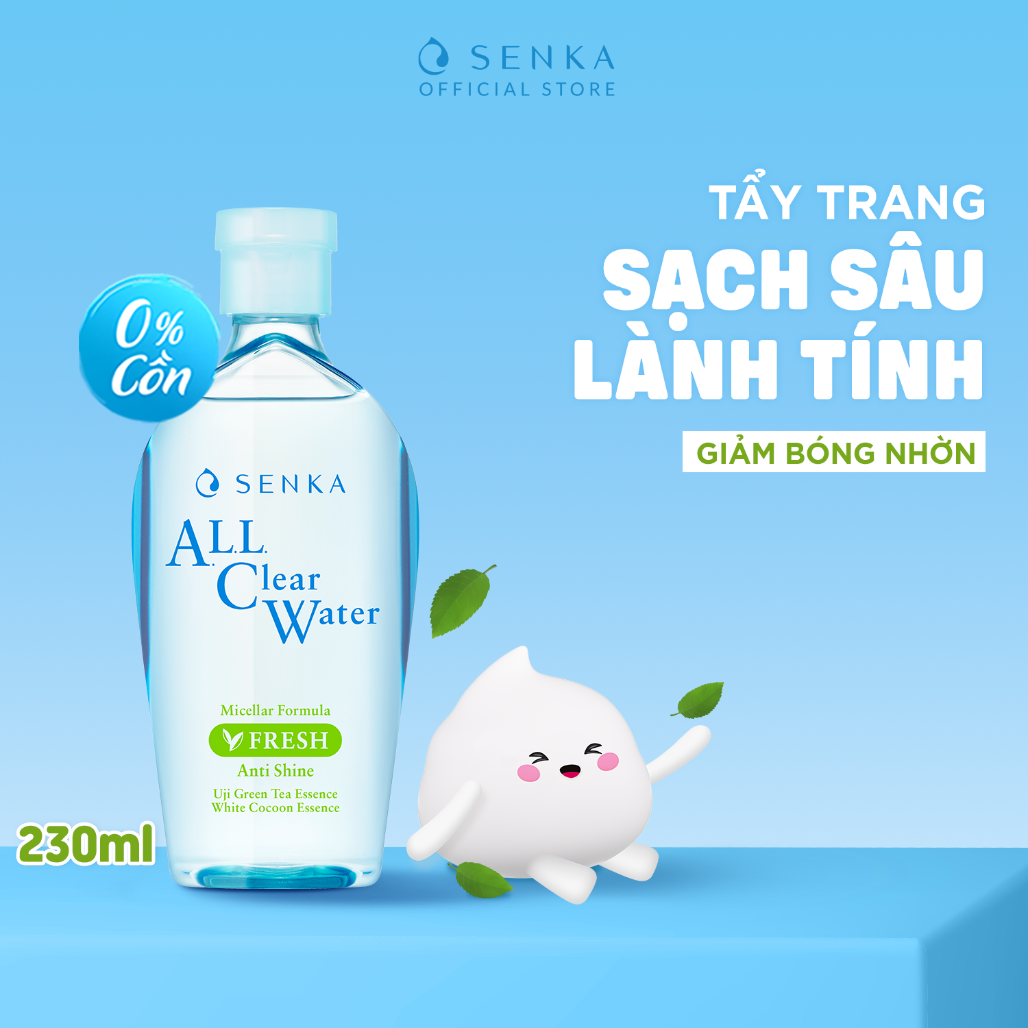 Mô tả Bộ 02 Nước tẩy trang Micellar Giảm Bóng Nhờn Senka All Clear Water Fresh 230ml/chai - 1