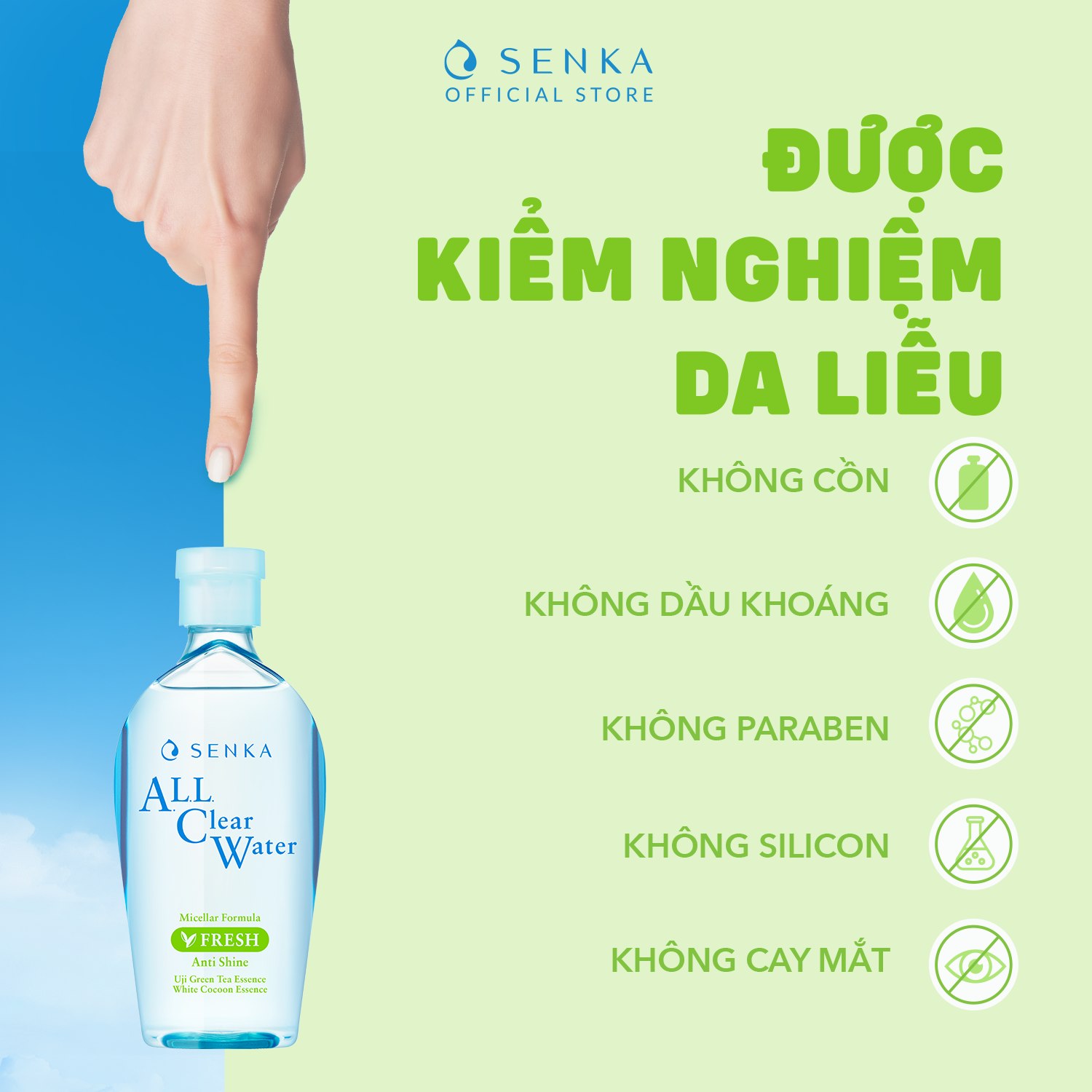 Mô tả Bộ 02 Nước tẩy trang Micellar Giảm Bóng Nhờn Senka All Clear Water Fresh 230ml/chai - 5