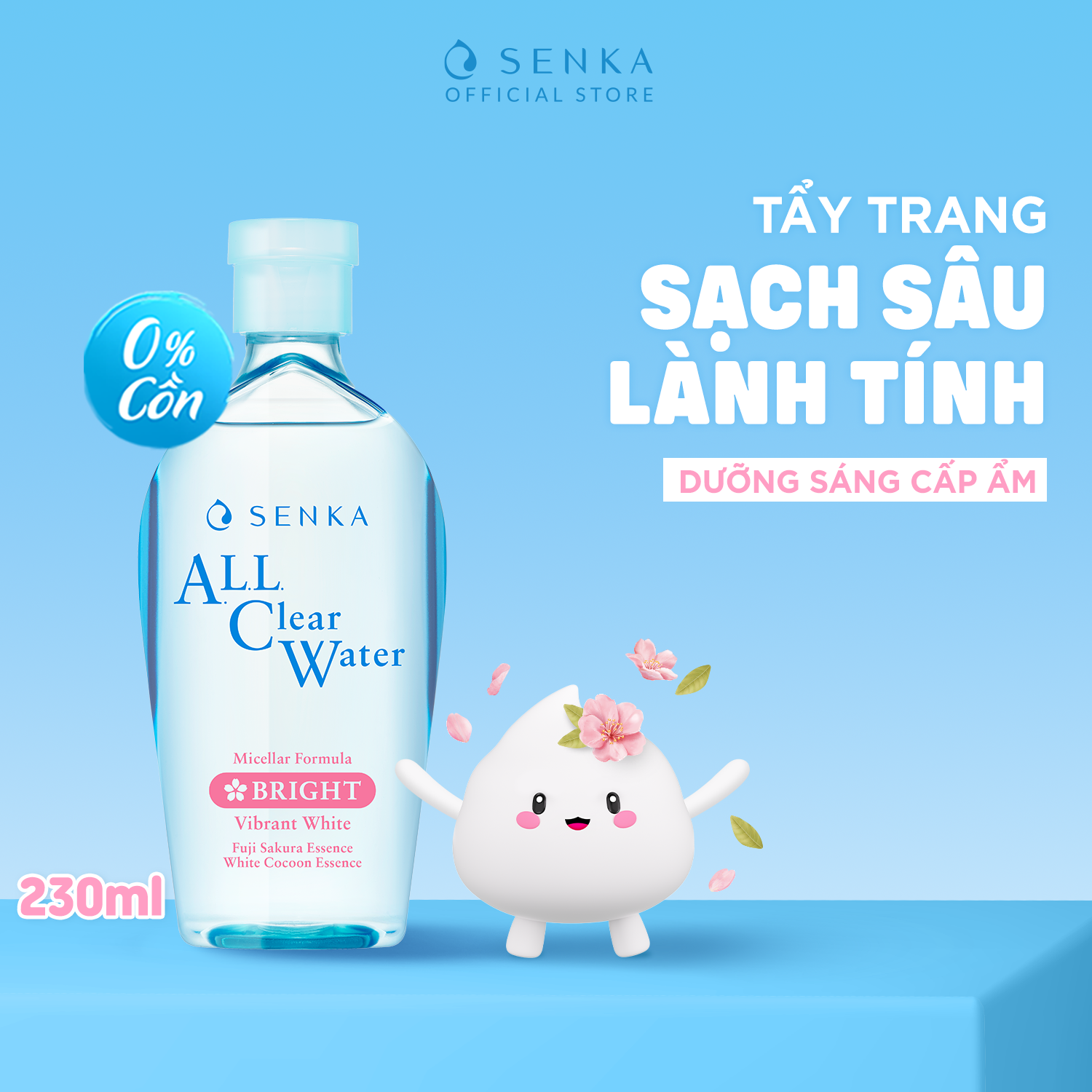 Mô tả Bộ 02 Nước tẩy trang Micellar Dưỡng Sáng Cấp ẩm Senka All Clear Water Bright 230ml/chai - 1