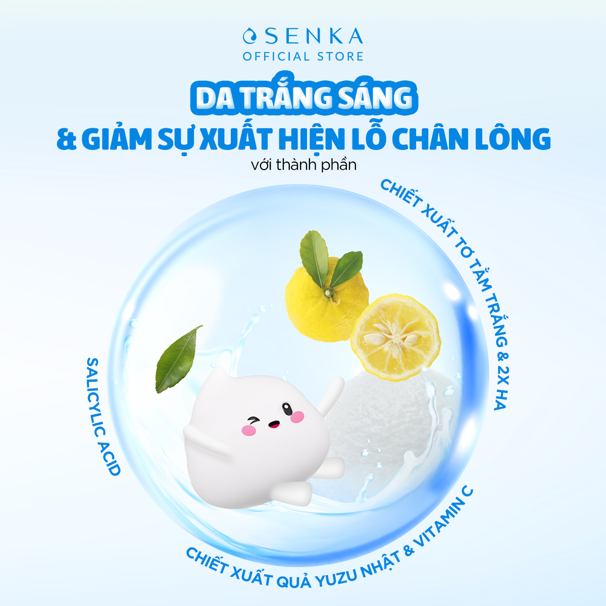 Sữa rửa mặt Senka Perfect Whip Vit C Poreless Glow