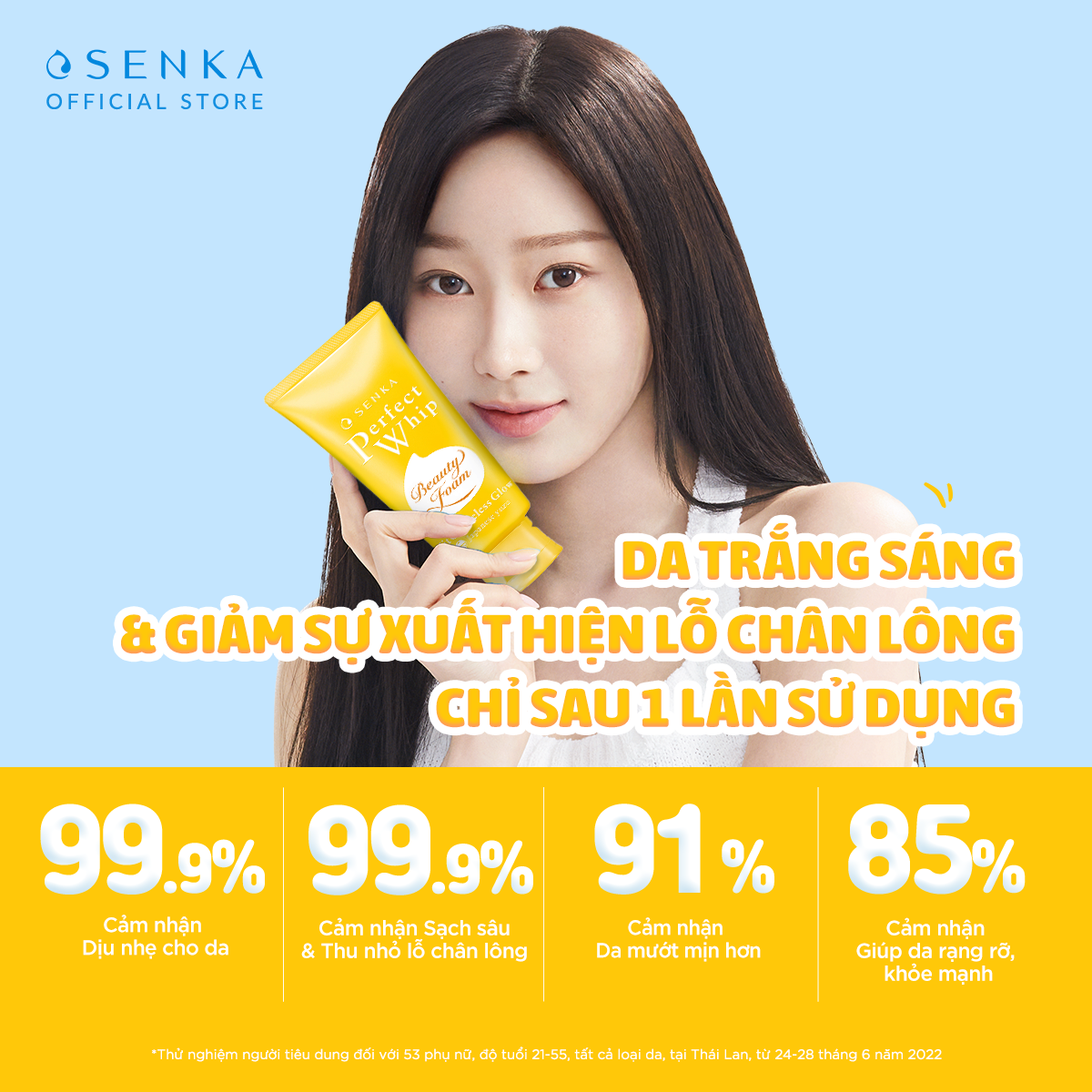 Sữa rửa mặt Senka Perfect Whip Vit C Poreless Glow