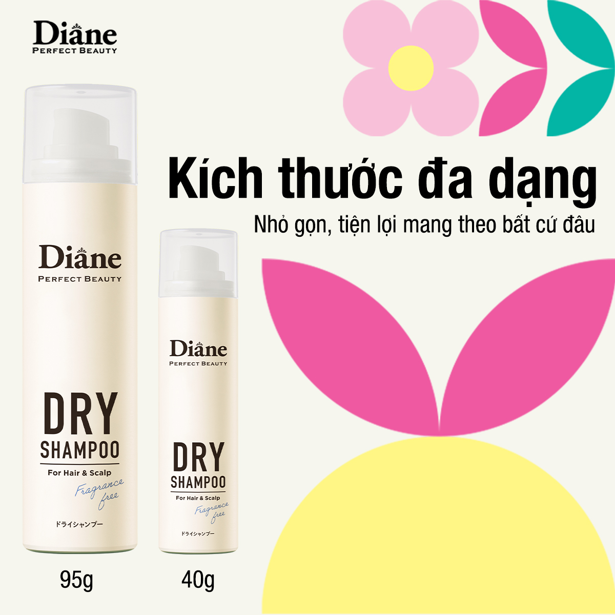 Mô tả Dầu gội khô sạch dầu tơi tóc không bết dính Diane Perfect Beauty Dry Shampoo Fragrance Free - 2