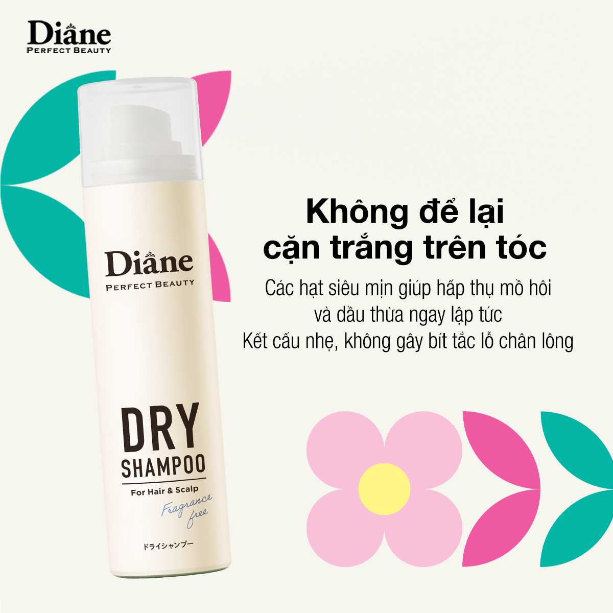 Mô tả Dầu gội khô sạch dầu tơi tóc không bết dính Diane Perfect Beauty Dry Shampoo Fragrance Free - 4