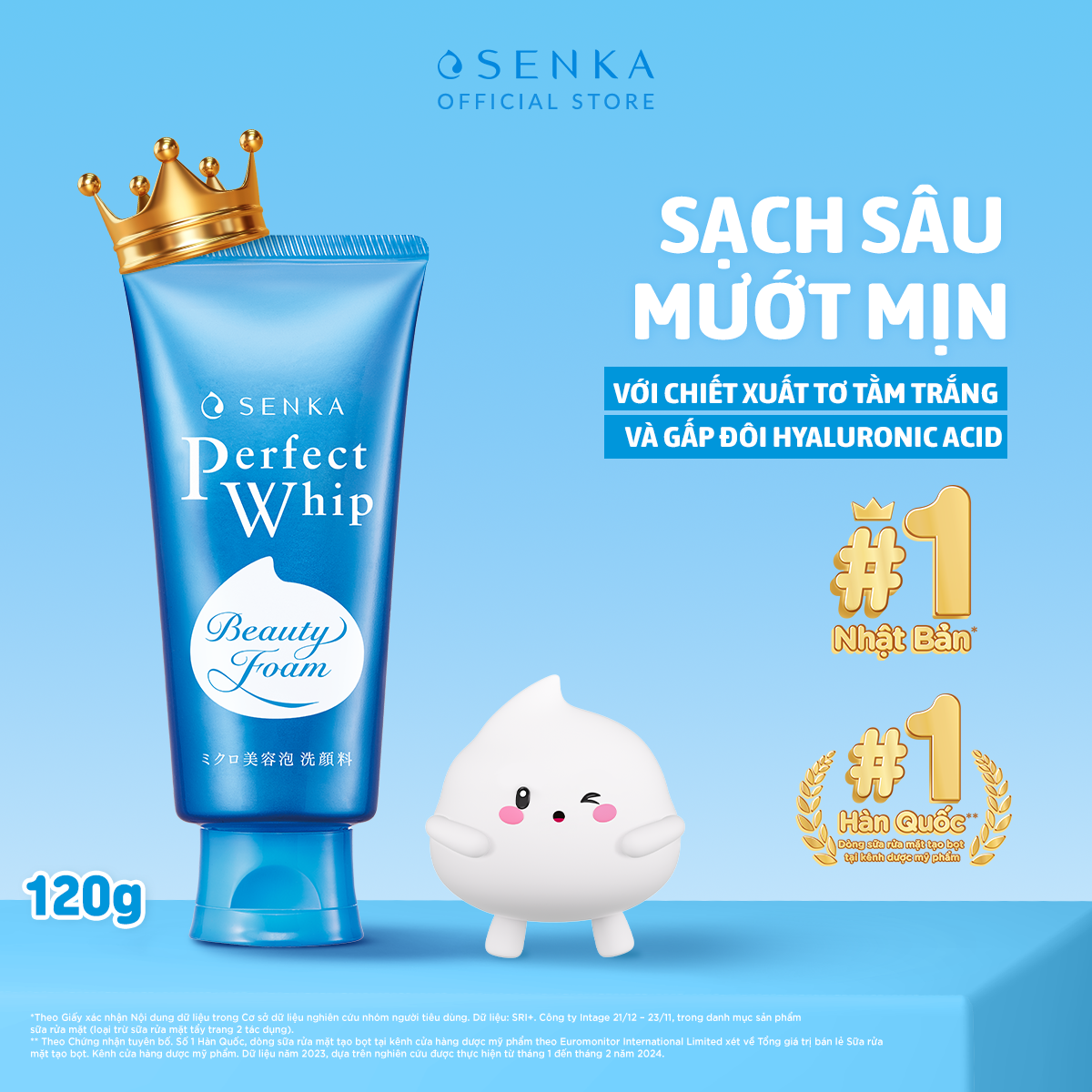 Mô tả Bộ 02 Sữa rửa mặt mướt mịn sạch sâu SENKA PERFECT WHIP 120g/chai - 2